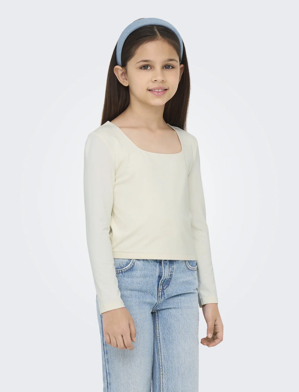 Kids Only - KOGEA L/S 2-WAYS TOP JRS - pikkade varrukatega t-särgid - cloud dancer - 0