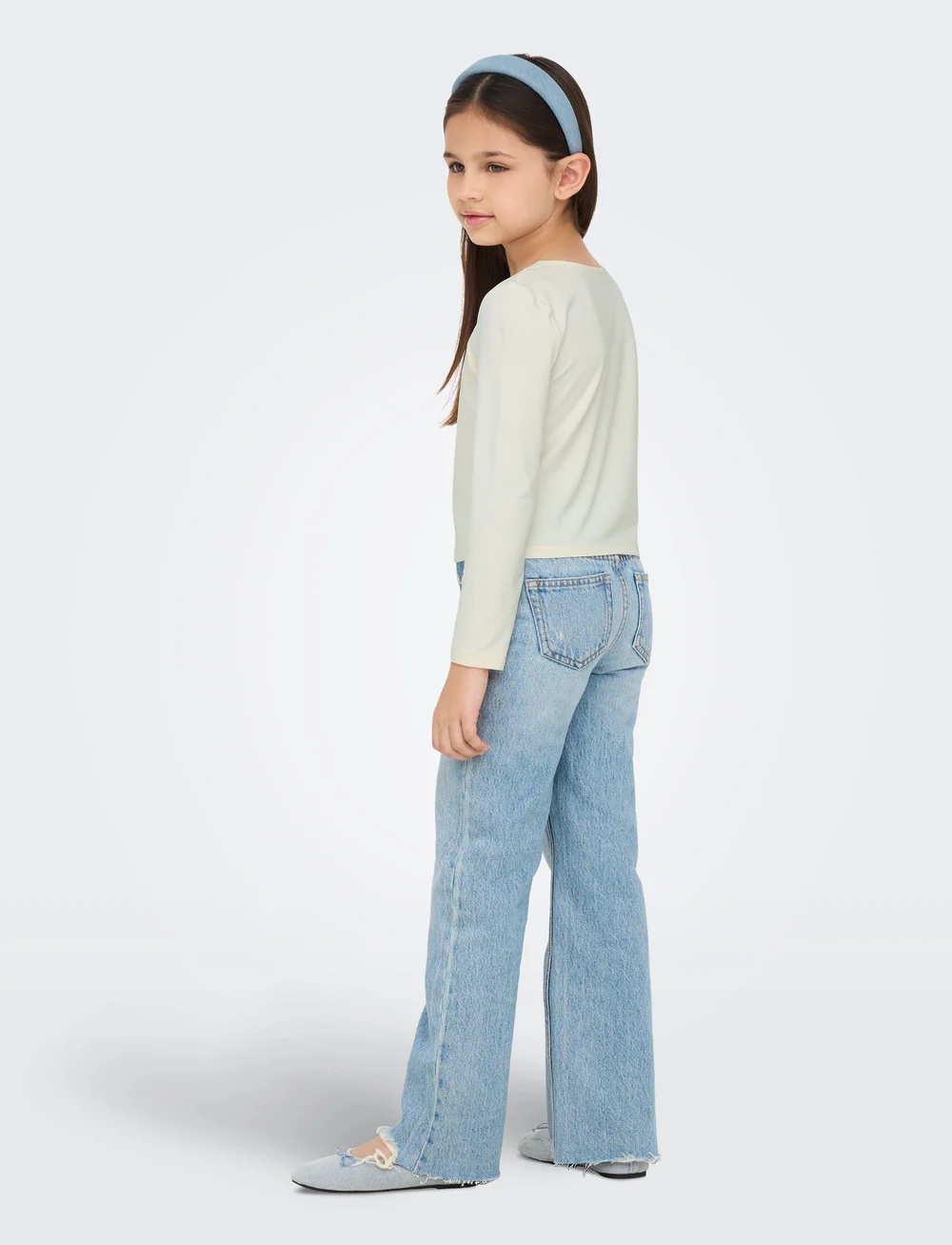 Kids Only - KOGEA L/S 2-WAYS TOP JRS - pikkade varrukatega t-särgid - cloud dancer - 3