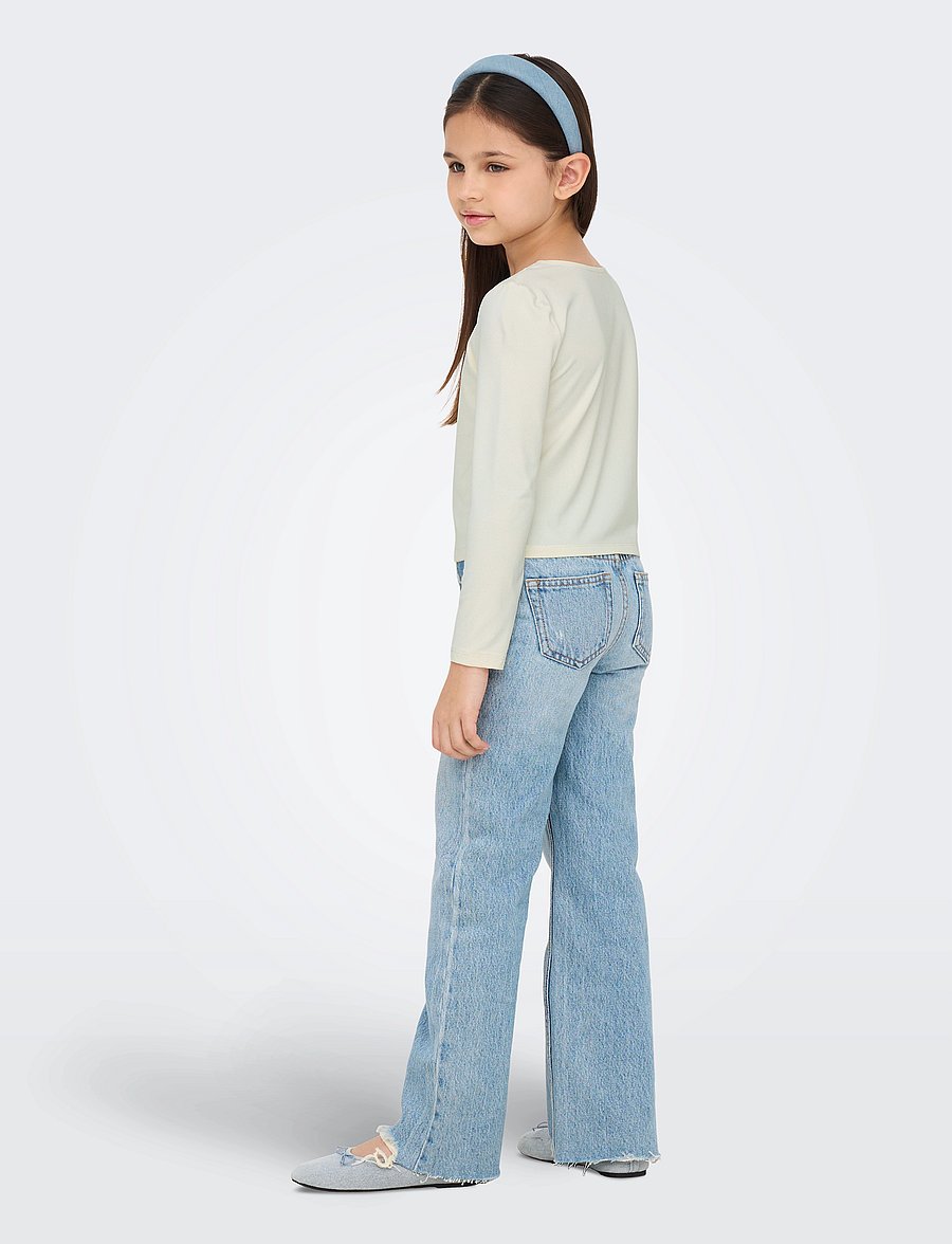 Kids Only - KOGEA L/S 2-WAYS TOP JRS - långärmade t-shirts - cloud dancer - 3
