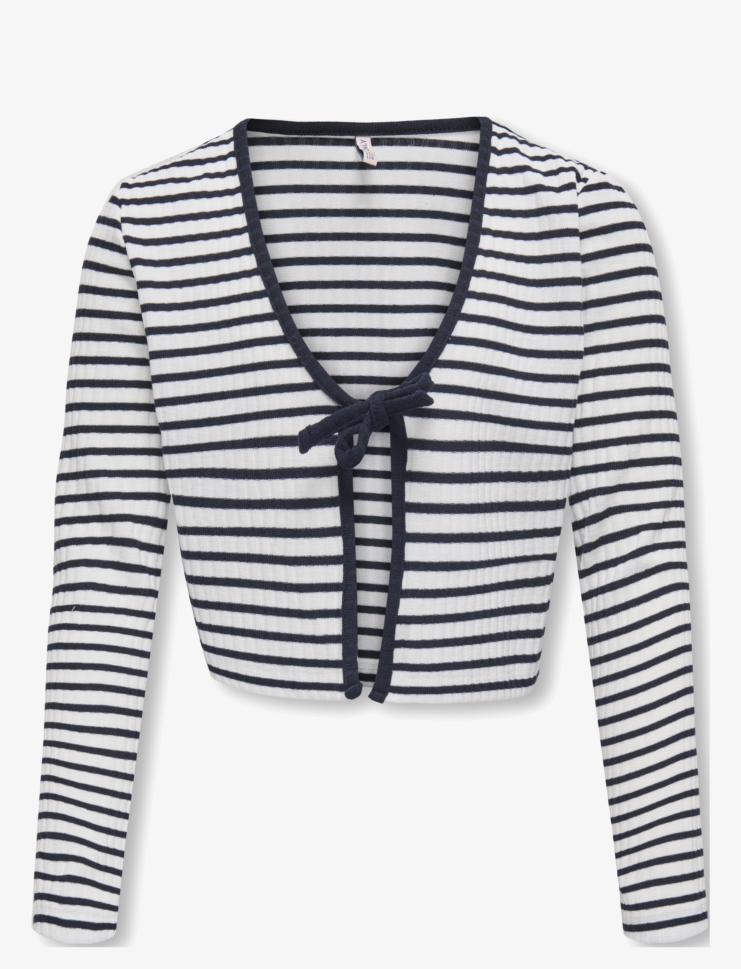 KOGNELLA STRIPED L/S CARDIGAN JRS - CLOUD DANCER