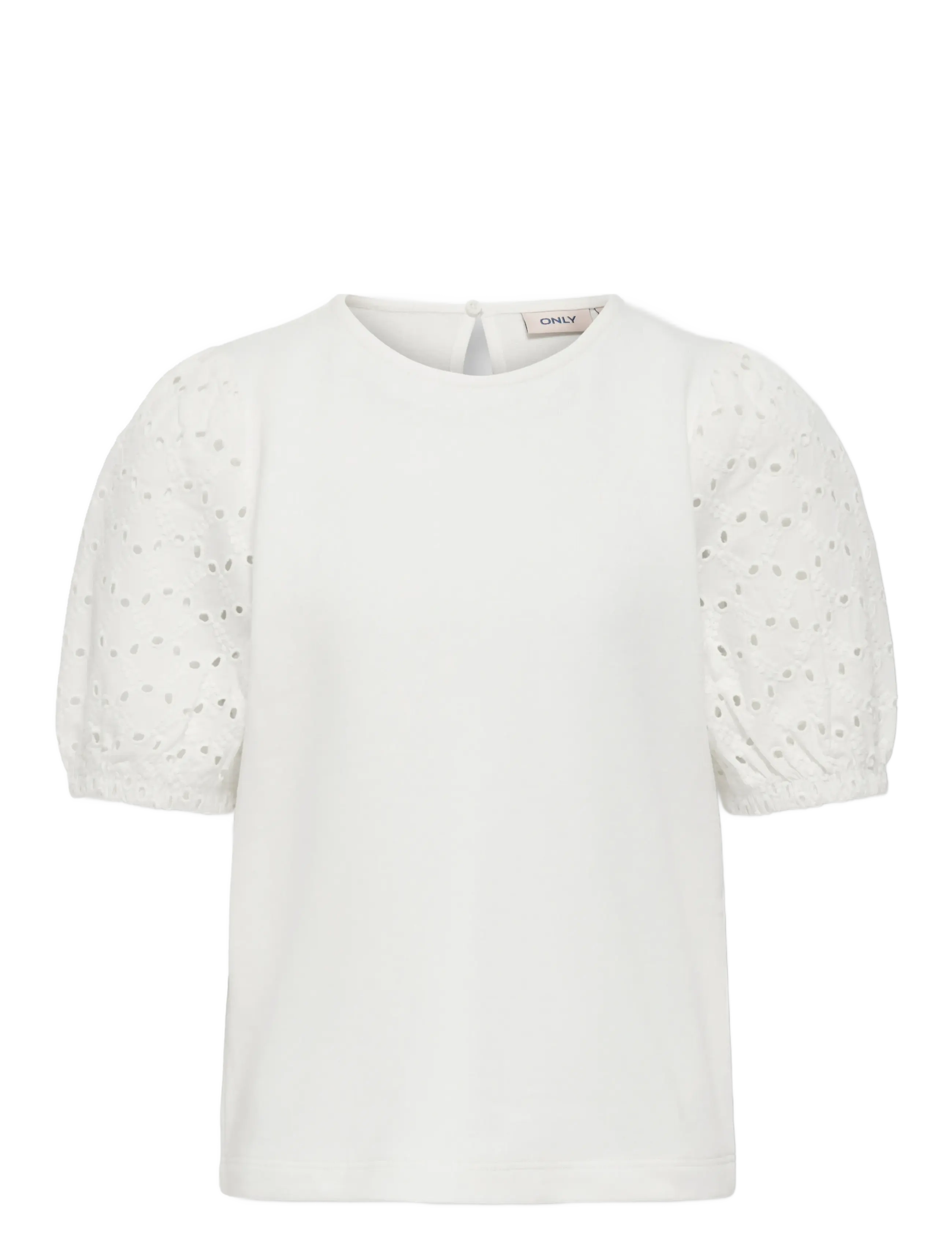Kids Only KOGNINNA LIFE 2/4 BROD.ANG.SLEEVE UB SWT - Overdele - CLOUD DANCER / white
