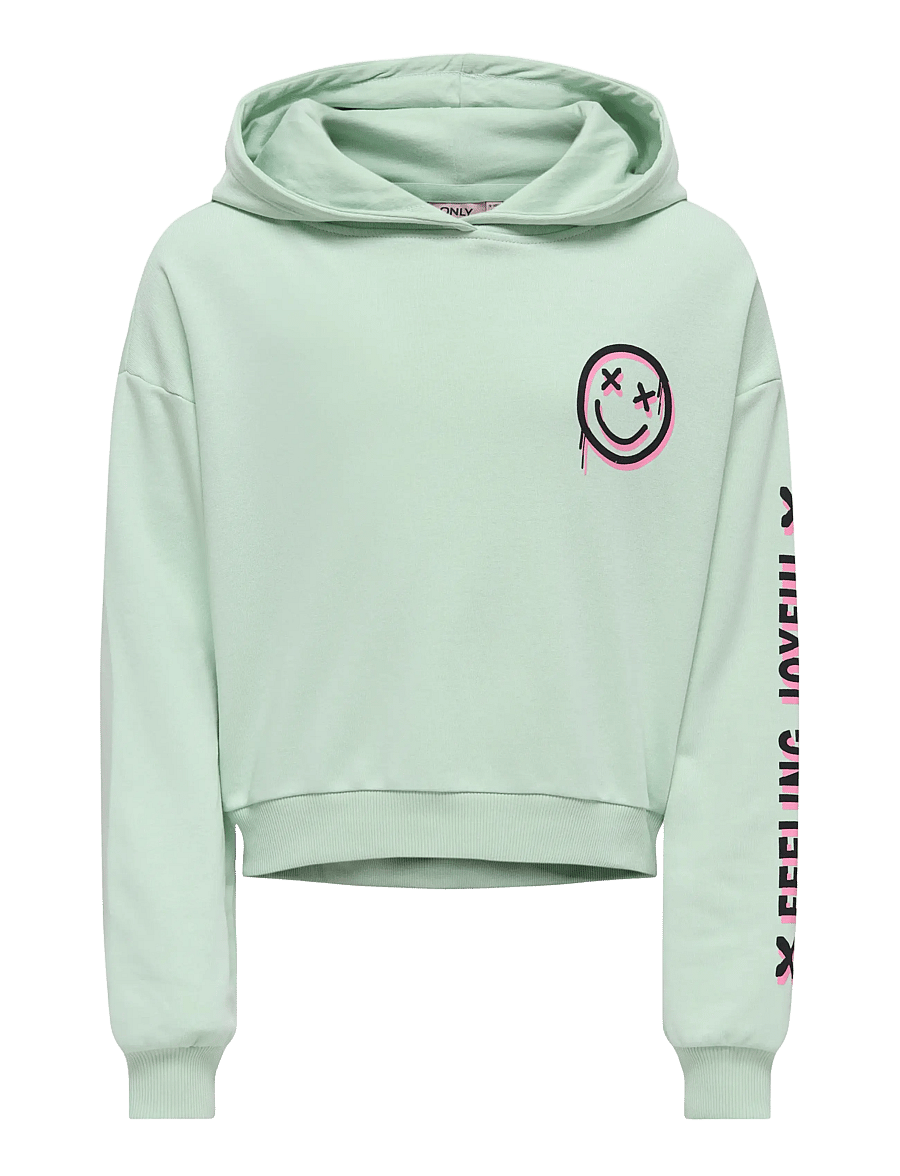 Kids Only - KOGSMILE LIFE L/S HOOD UB SWT NOOS - kapuzenpullover - aqua foam - 0