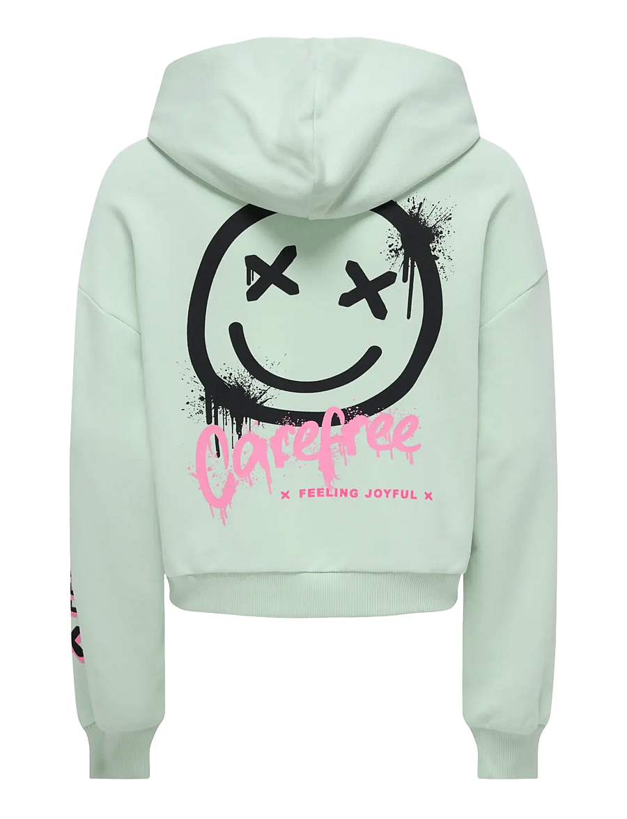 Kids Only - KOGSMILE LIFE L/S HOOD UB SWT NOOS - kapuzenpullover - aqua foam - 1