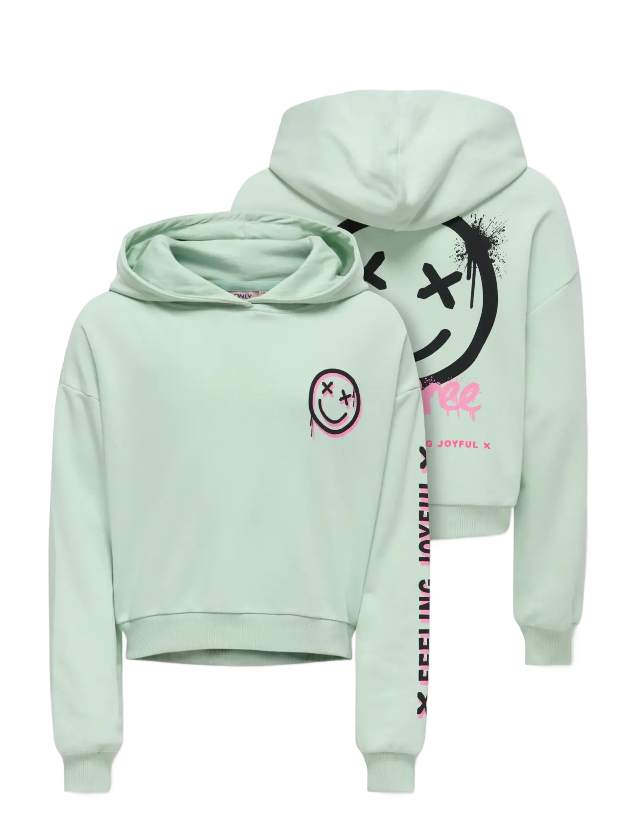Kids Only - KOGSMILE LIFE L/S HOOD UB SWT NOOS - hættetrøjer - aqua foam - 2