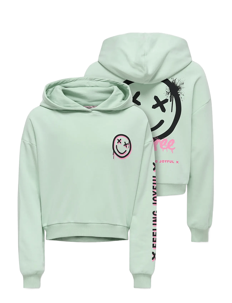 Kids Only - KOGSMILE LIFE L/S HOOD UB SWT NOOS - kapuzenpullover - aqua foam - 2