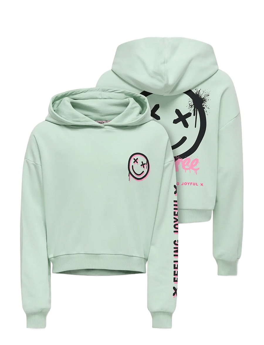 Kids Only - KOGSMILE LIFE L/S HOOD UB SWT NOOS - kapuzenpullover - aqua foam - 3
