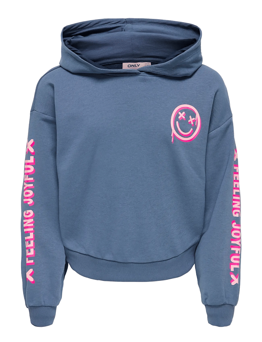 Kids Only - KOGSMILE LIFE L/S HOOD UB SWT NOOS - kapuzenpullover - vintage indigo - 0