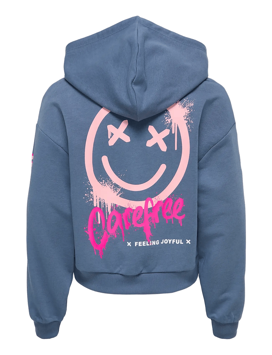 Kids Only - KOGSMILE LIFE L/S HOOD UB SWT NOOS - kapuzenpullover - vintage indigo - 1