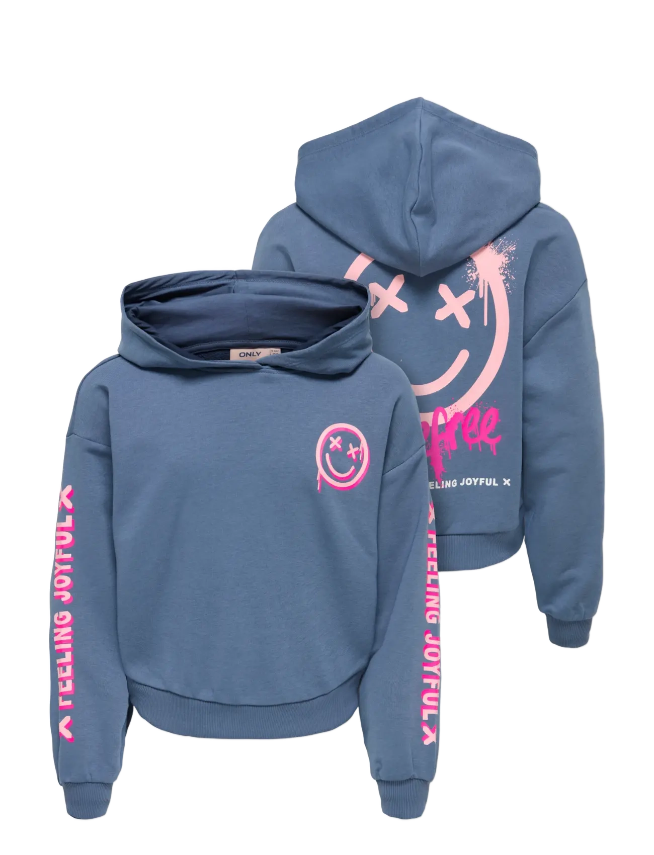 Kids Only - KOGSMILE LIFE L/S HOOD UB SWT NOOS - hættetrøjer - vintage indigo - 2