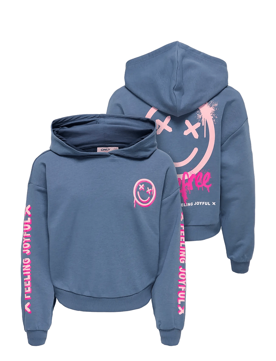 Kids Only - KOGSMILE LIFE L/S HOOD UB SWT NOOS - kapuzenpullover - vintage indigo - 2