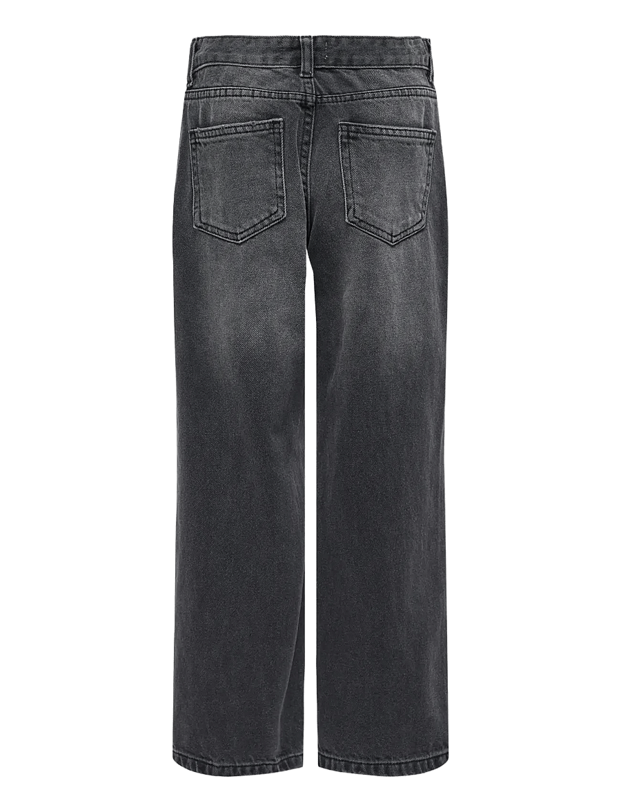 Kids Only - KOGELLA MW WIDE TAI523 DNM NOOS - hosen mit weitem bein - washed black - 1