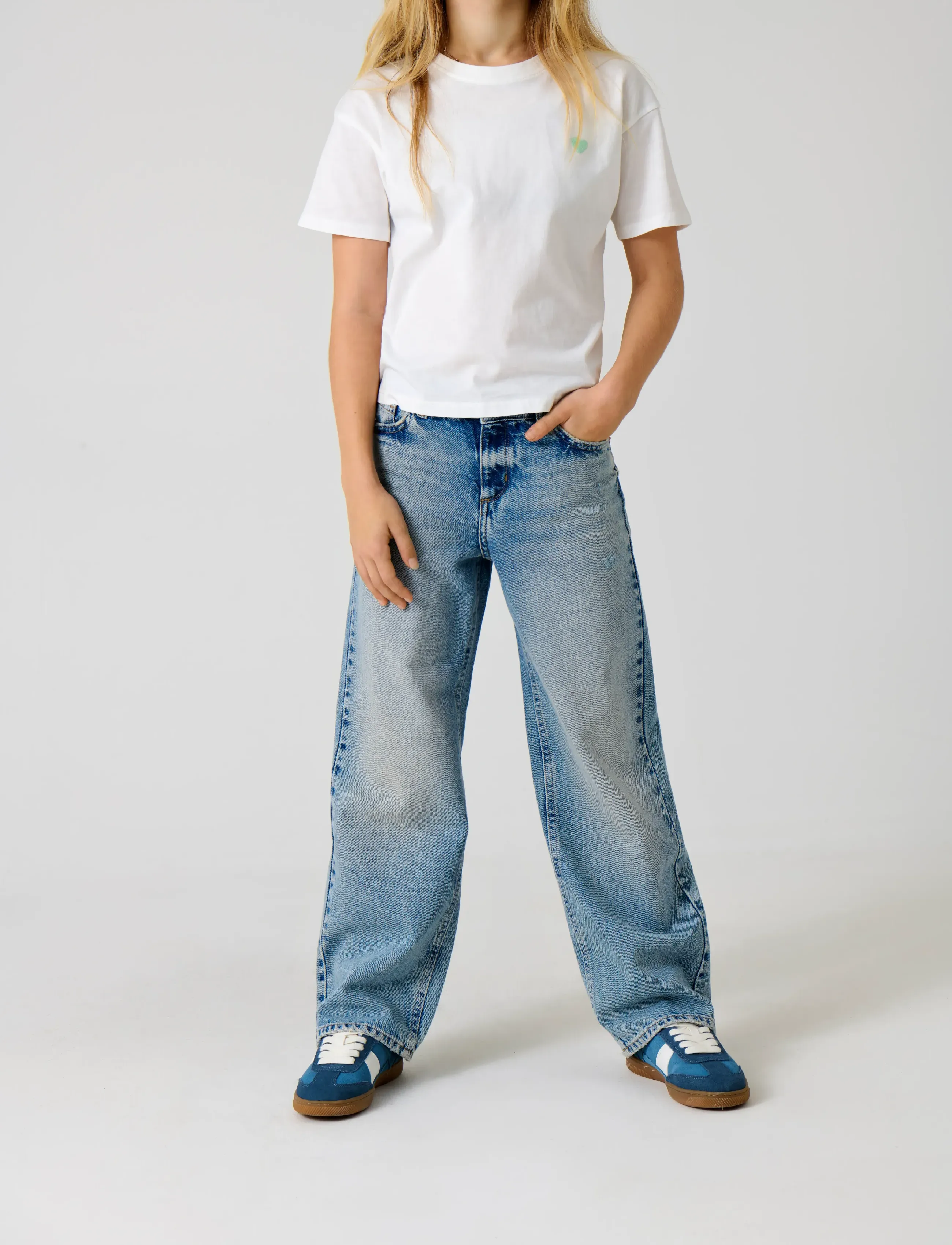 Kids Only Kogella Mw Wide Tai518 Dnm Noos, 146, Blue, Jeans > Vidde Jeans, Børn