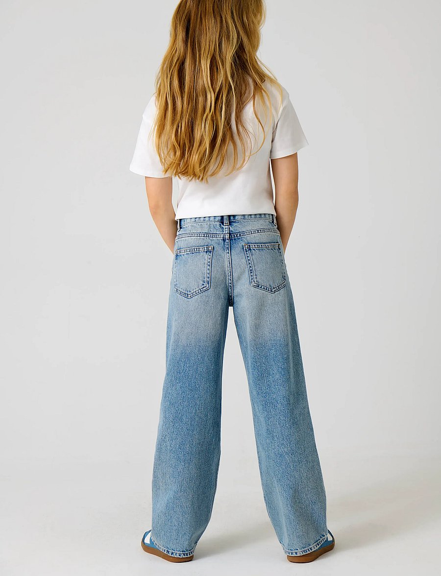 Kids Only - KOGELLA MW WIDE TAI518 DNM NOOS - hosen mit weitem bein - light blue denim - 3
