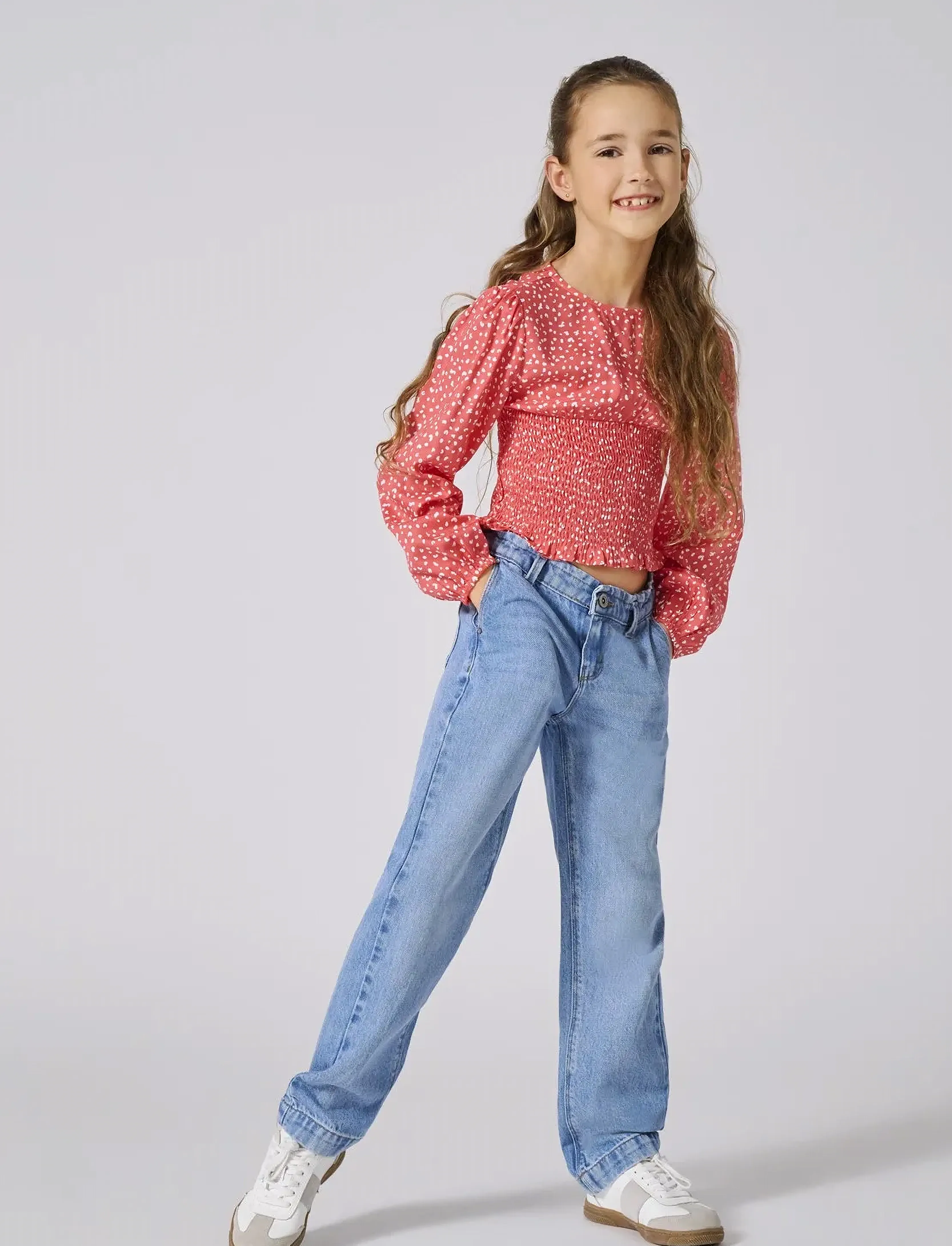 Kids Only Kogmadison Blush Wide Lbd Dnm Noos, Børn, Flared Jeans, Blå, Str: 164