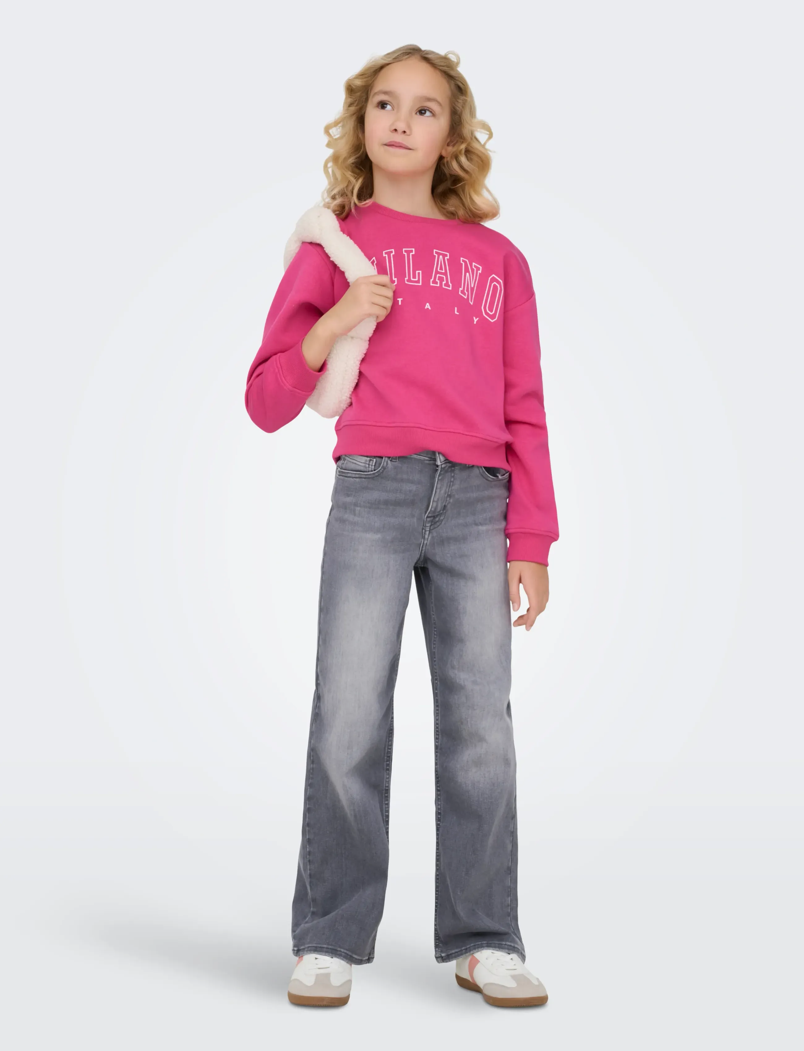 Kids Only - KOGMADISON BLUSH WIDE GD DNM NOOS - wide leg jeans - medium grey denim - 5
