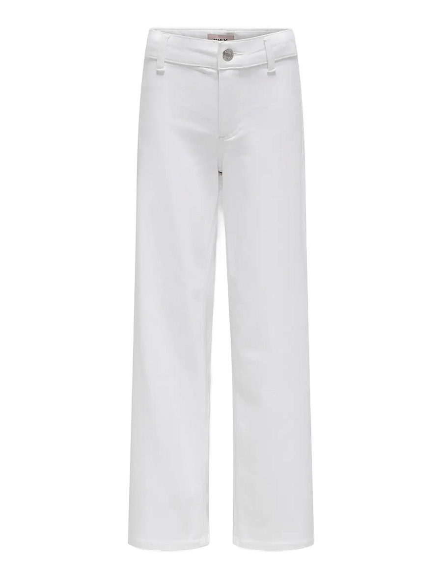 Kids Only - KOGSYLVIE CLEAN WIDE LEG WHITE PIM NOOS - hosen mit weitem bein - white - 0