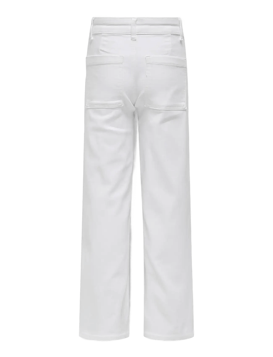 Kids Only - KOGSYLVIE CLEAN WIDE LEG WHITE PIM NOOS - hosen mit weitem bein - white - 1