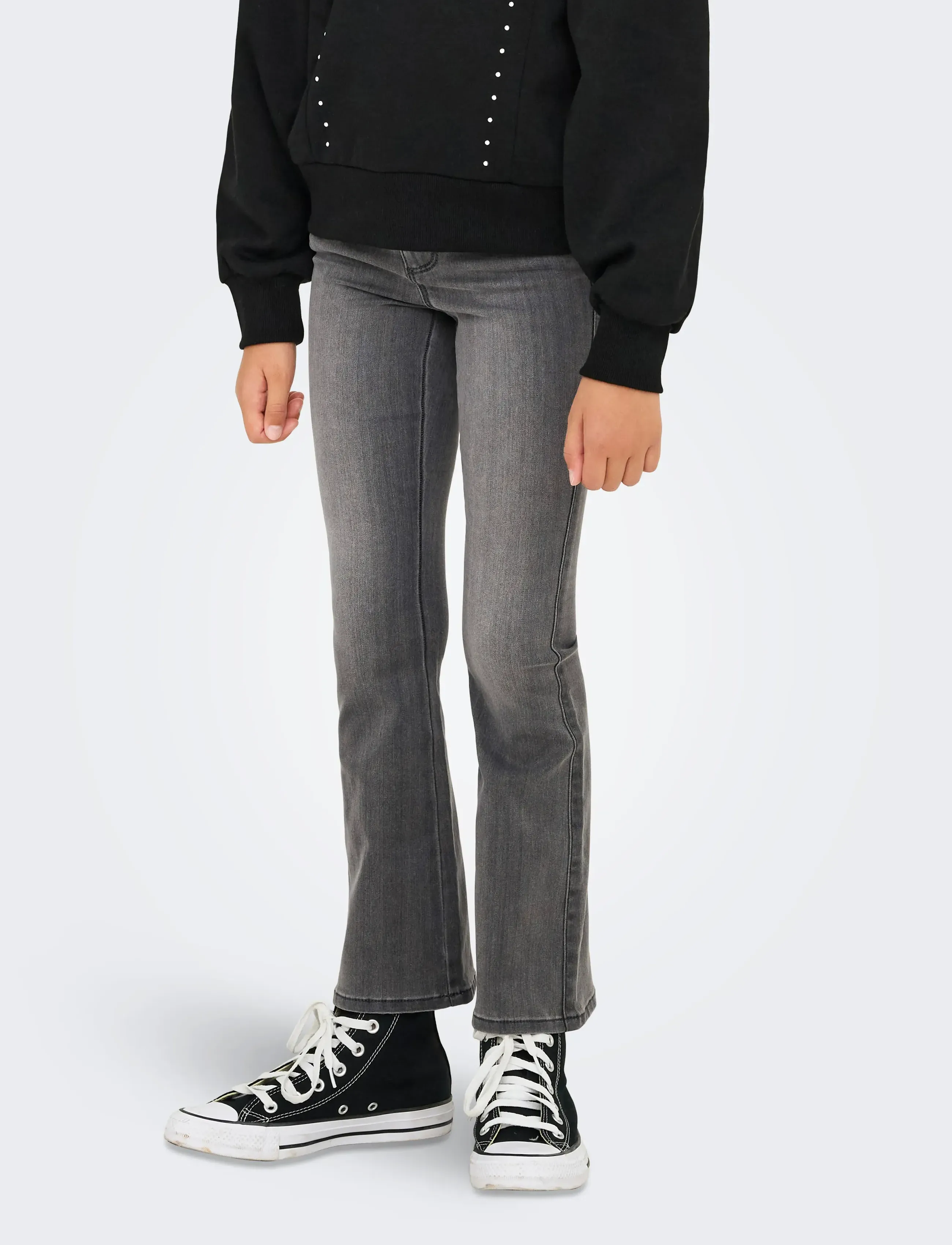 Kids Only KOGROYAL LIFE REG FLARED PIM021 NOOS - Hosen - DARK GREY DENIM / grey
