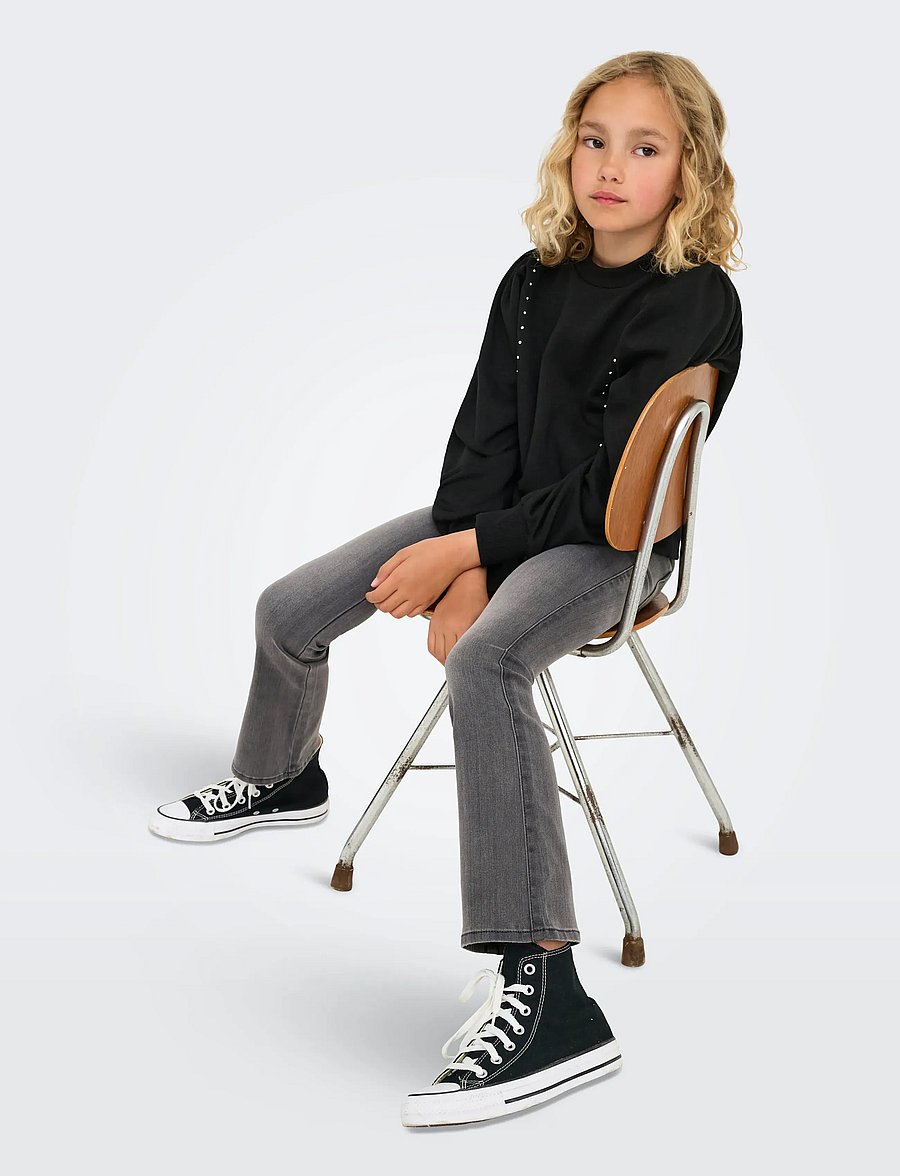 Kids Only - KOGROYAL LIFE REG FLARED PIM021 NOOS - bootcut jeans - dark grey denim - 4