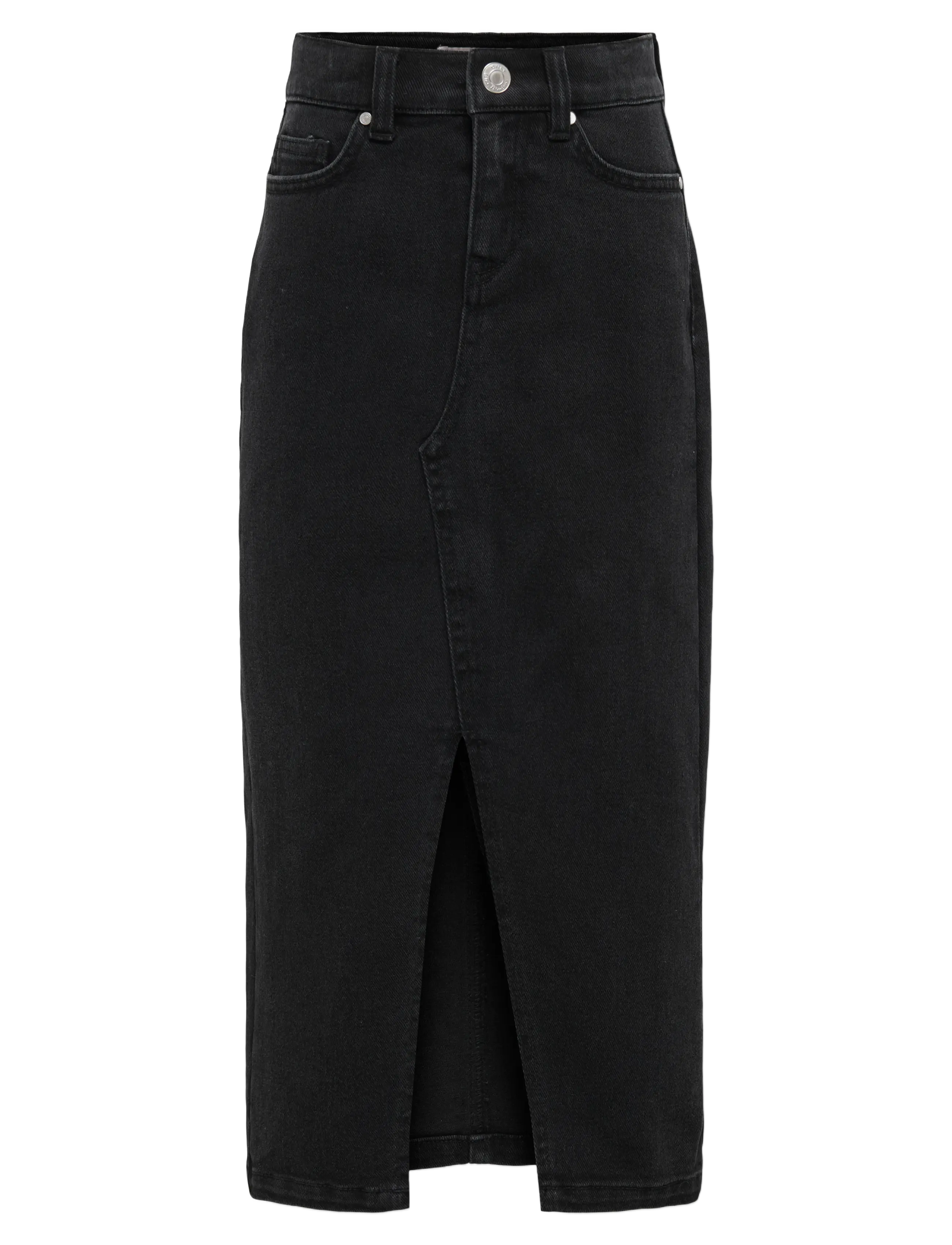 Kids Only KOGSIRI FRONT SLIT SKIRT WB DNM  GUA - Kleidung - WASHED BLACK / black