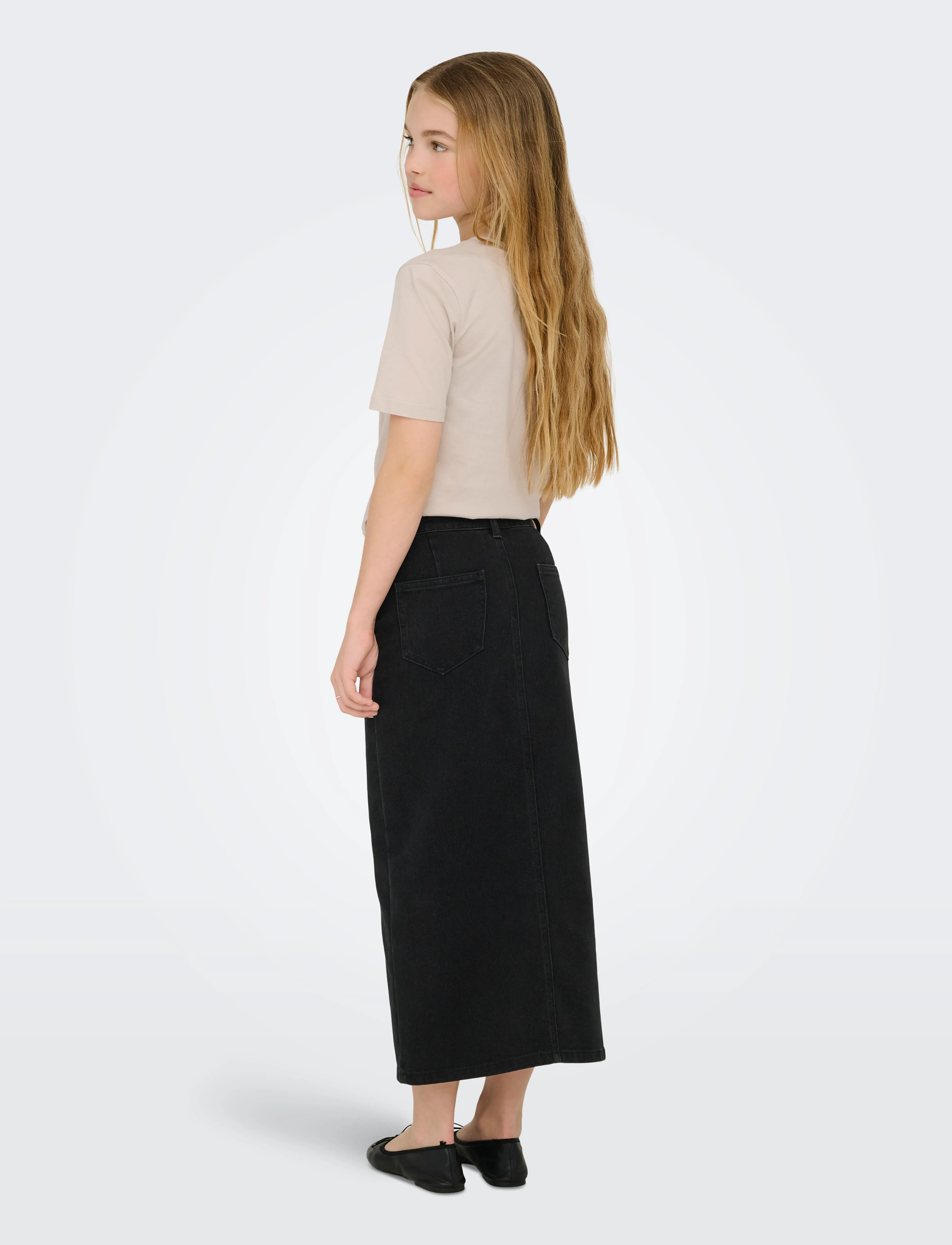Kids Only - KOGSIRI FRONT SLIT SKIRT WB DNM  GUA - teksaseelikud - washed black - 3