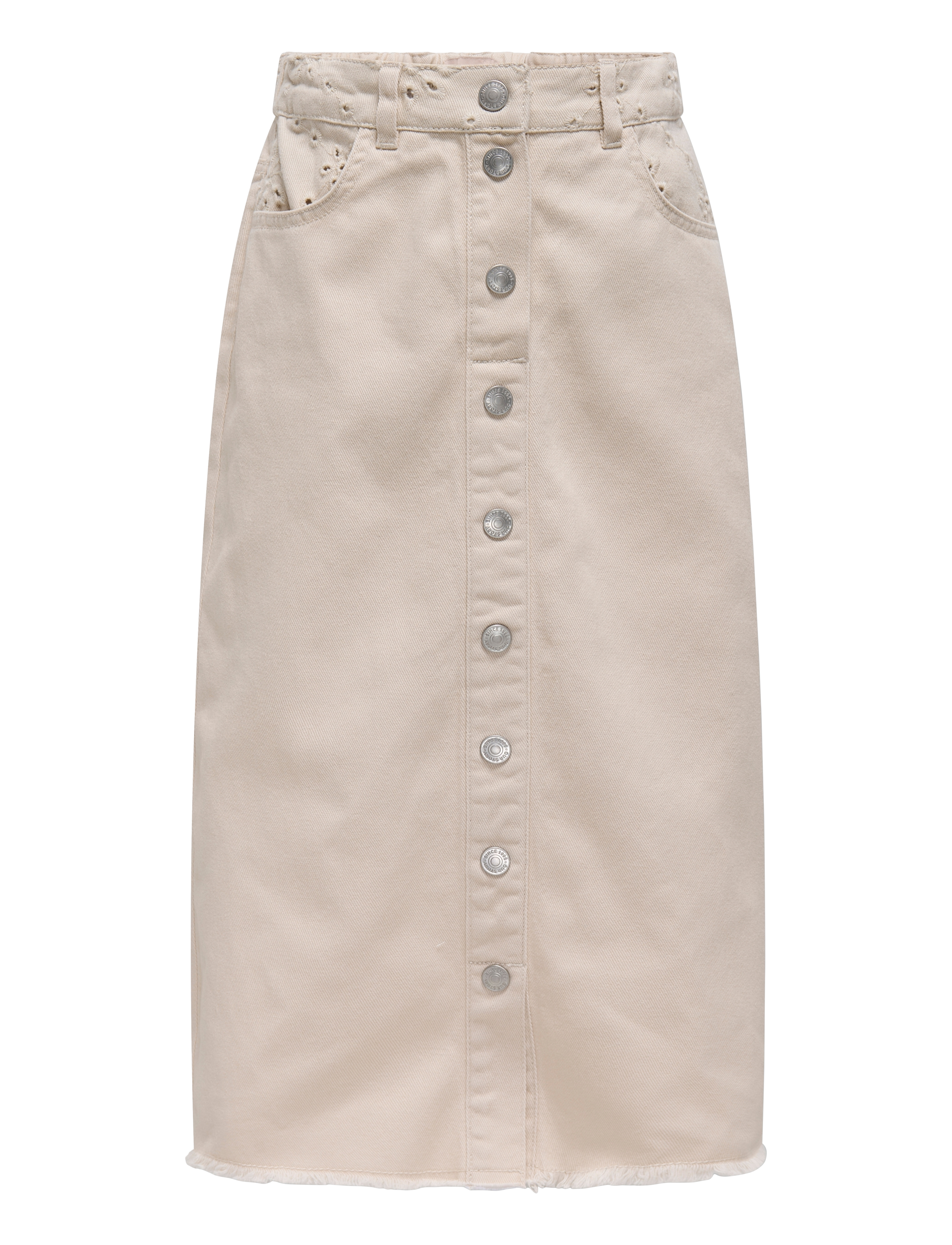 Kids Only KOGELSA MIDI CROCHET SKIRT OTW - Maxi skirt - MOONBEAM / beige