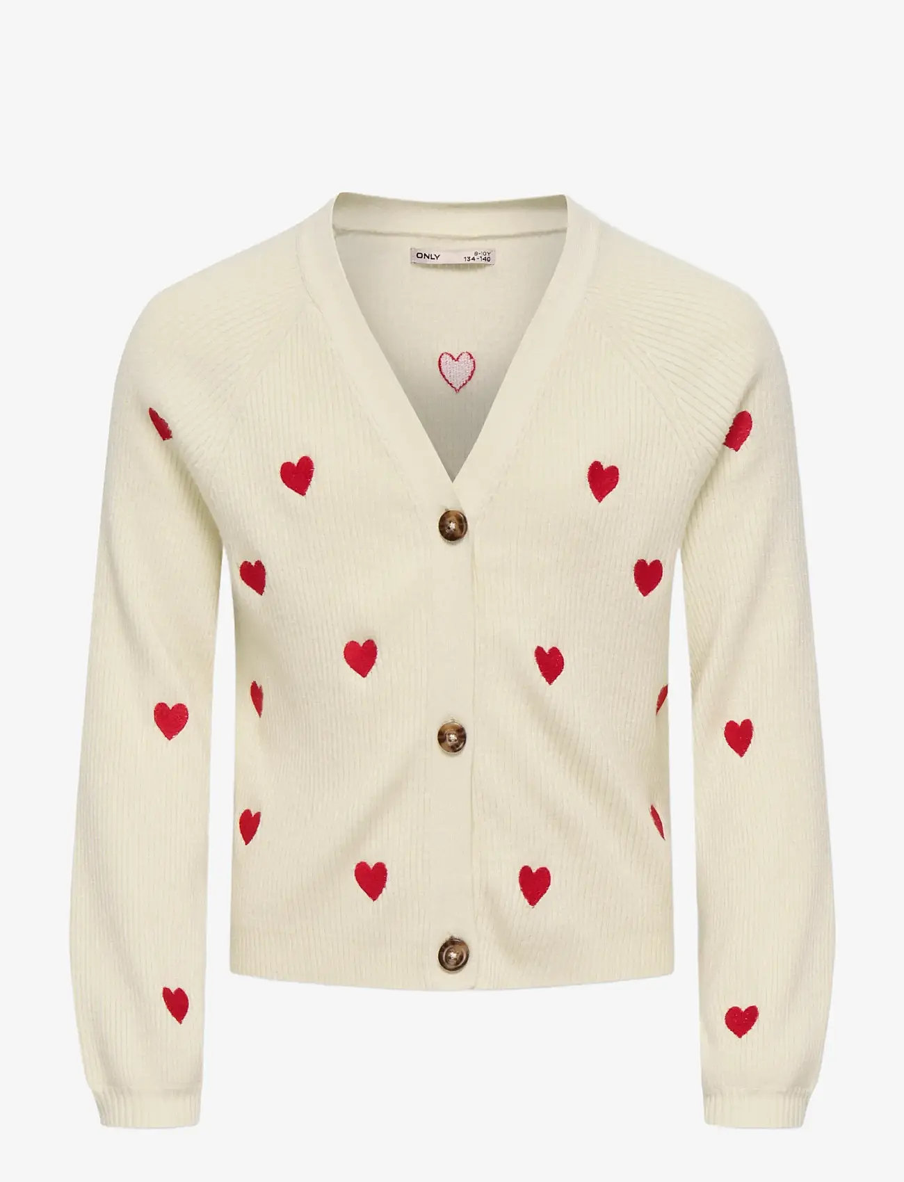 Kids Only - KOGDANA LIFE LS HEART VNECK CARDIGAN KNT - koftor - tofu - 0