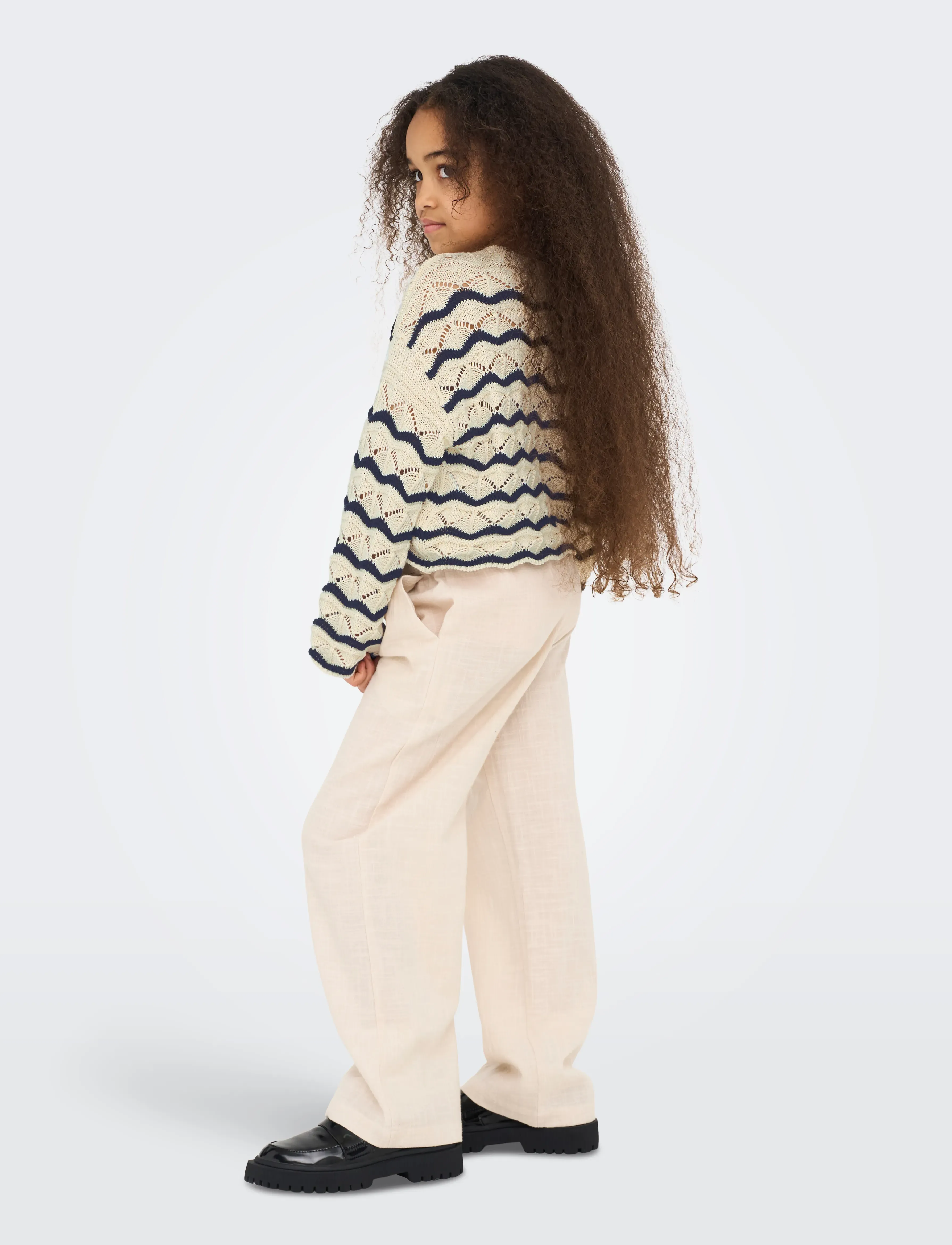 Kids Only - KOGDONNA LS O-NECK STRIPE STRUCTURE KNT - pullover - birch - 3