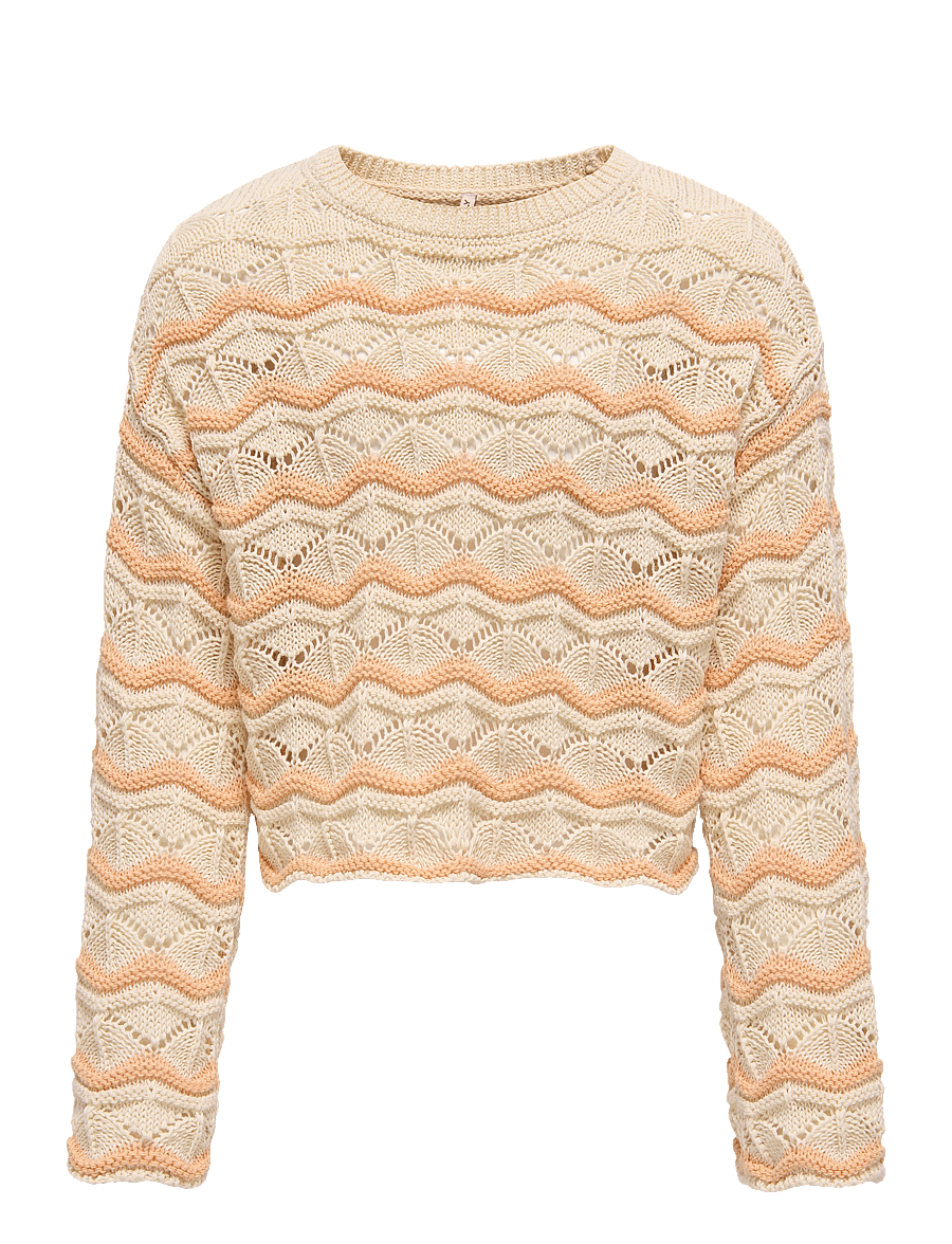 Kids Only - KOGDONNA LS O-NECK STRIPE STRUCTURE KNT - trøjer - birch - 1