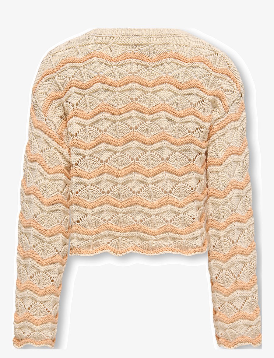 Kids Only - KOGDONNA LS O-NECK STRIPE STRUCTURE KNT - trøjer - birch - 2