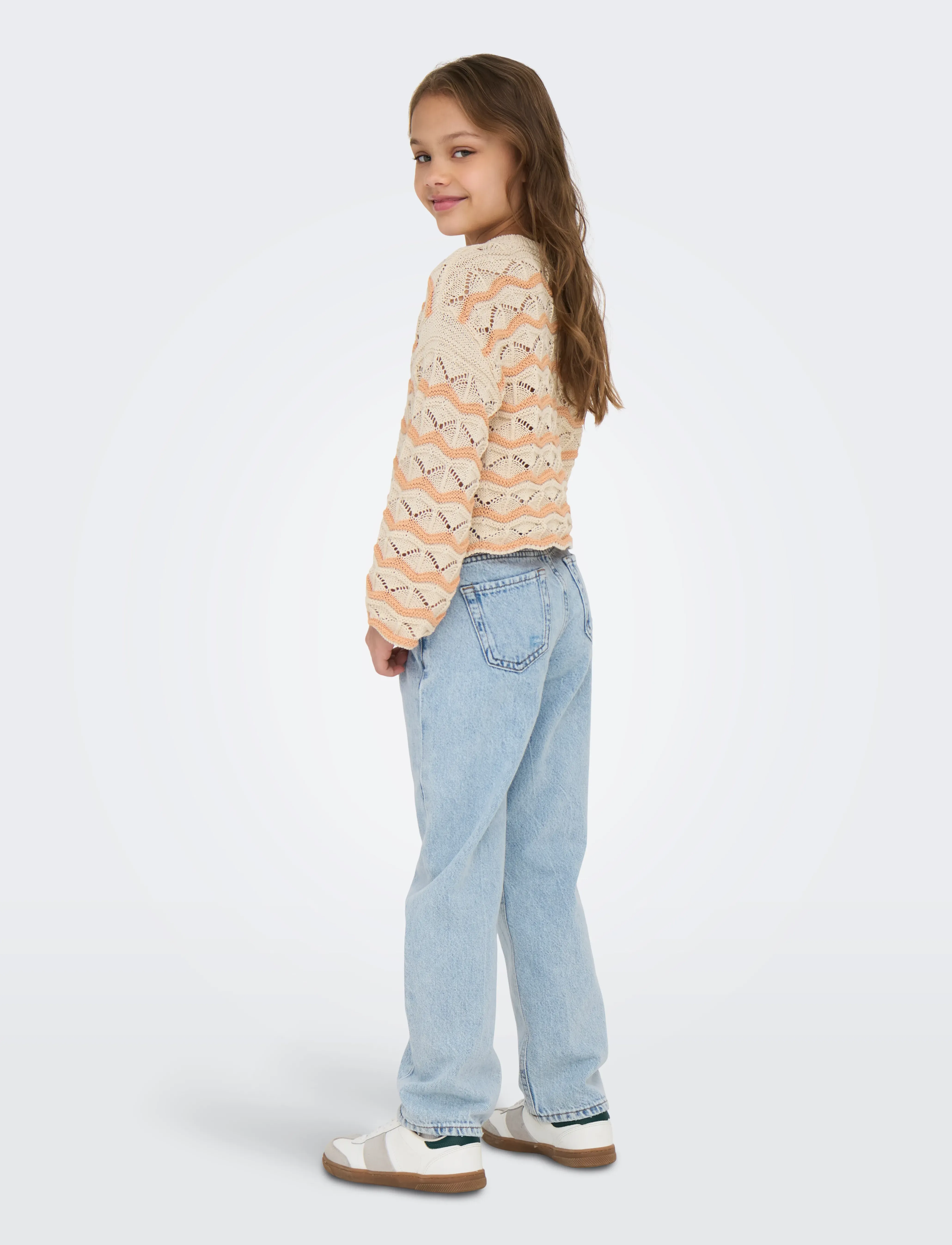 Kids Only - KOGDONNA LS O-NECK STRIPE STRUCTURE KNT - jumpers - birch - 3