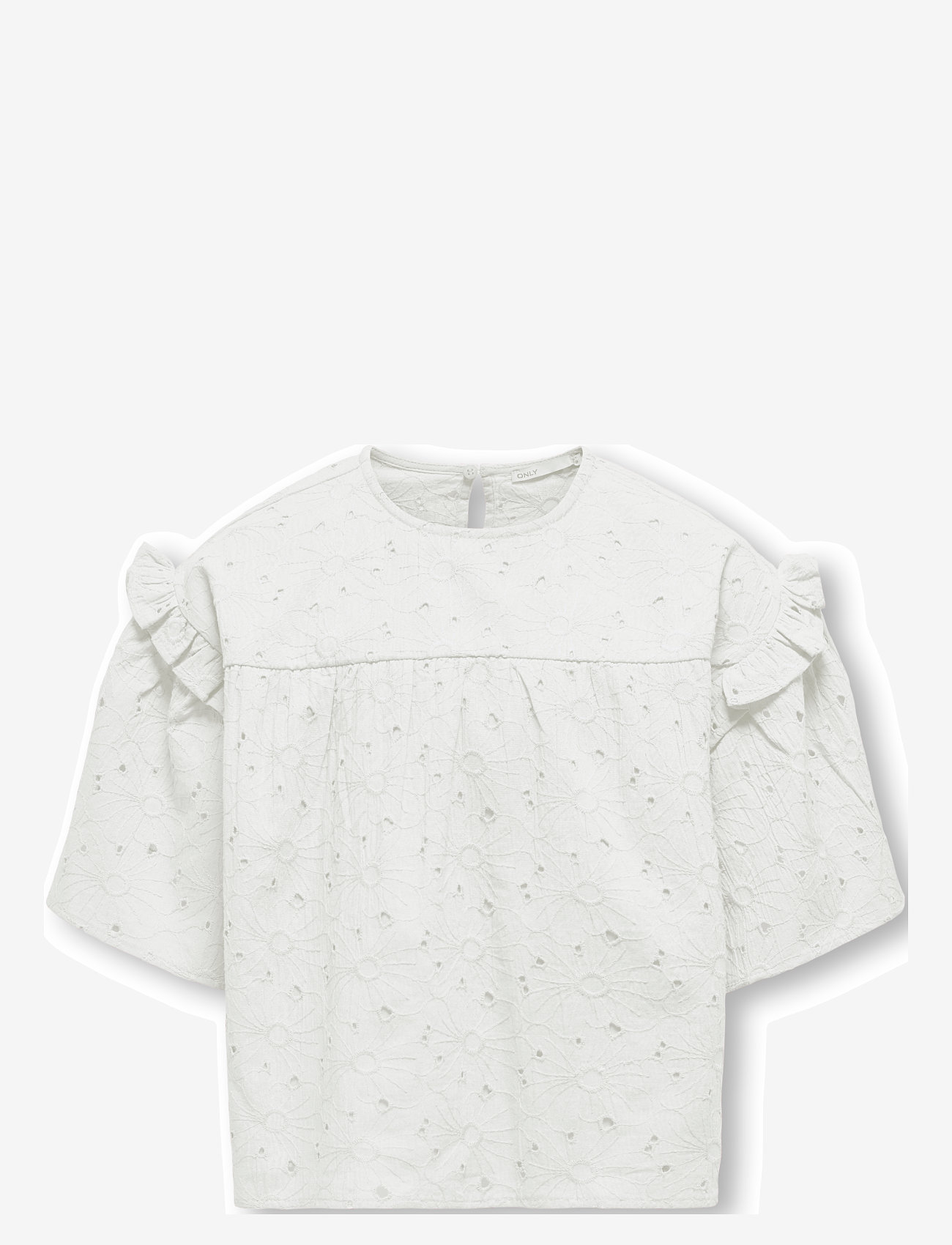 Kids Only - KOGDAISY S/S EMB ANGLAISE SHIRT WVN - bluser & tunikaer - cloud dancer - 1