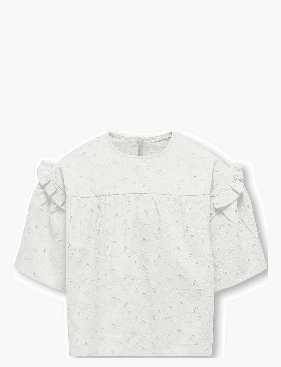 Kids Only - KOGDAISY S/S EMB ANGLAISE SHIRT WVN - chemisiers & tuniques - cloud dancer - 1