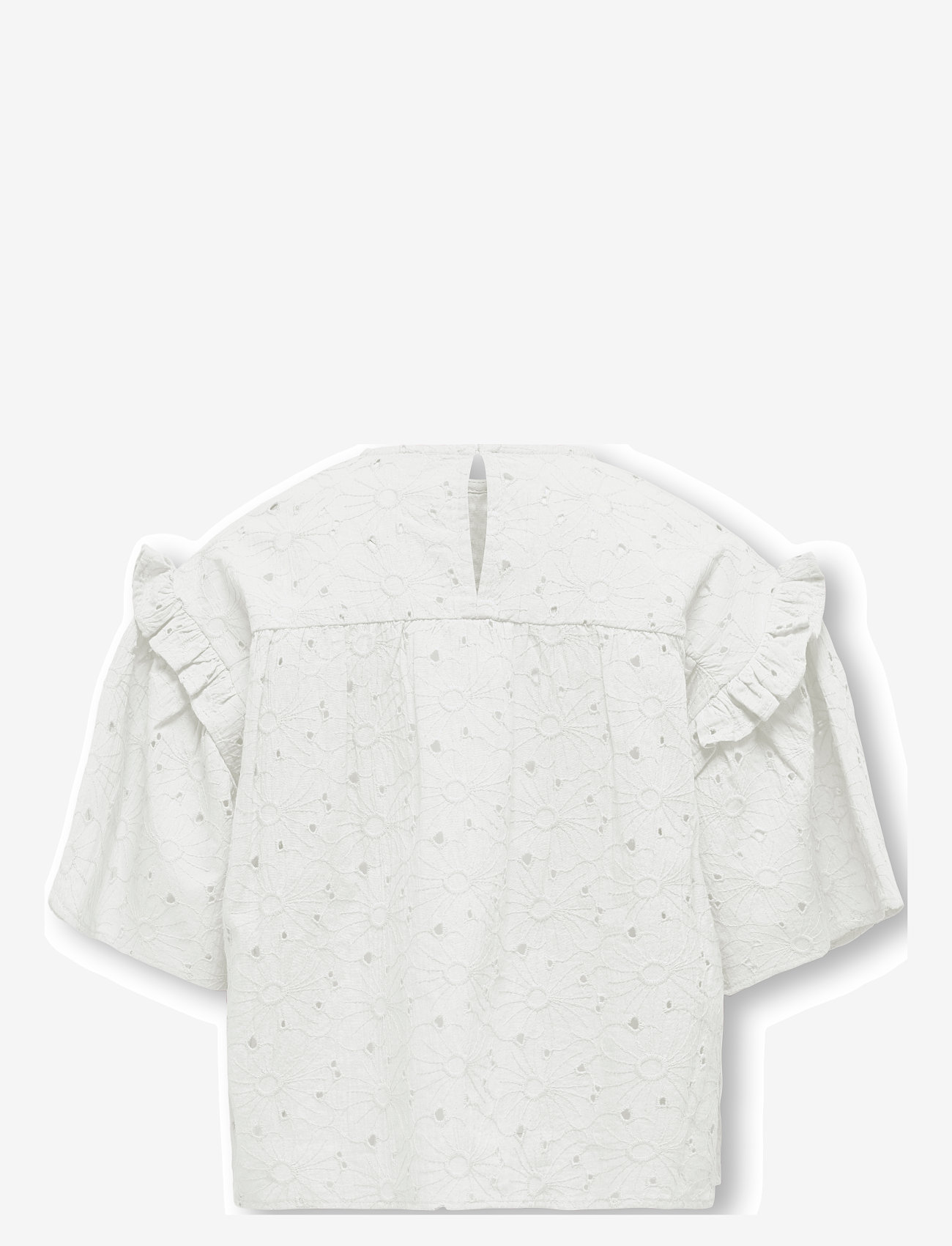 Kids Only - KOGDAISY S/S EMB ANGLAISE SHIRT WVN - bluser & tunikaer - cloud dancer - 2