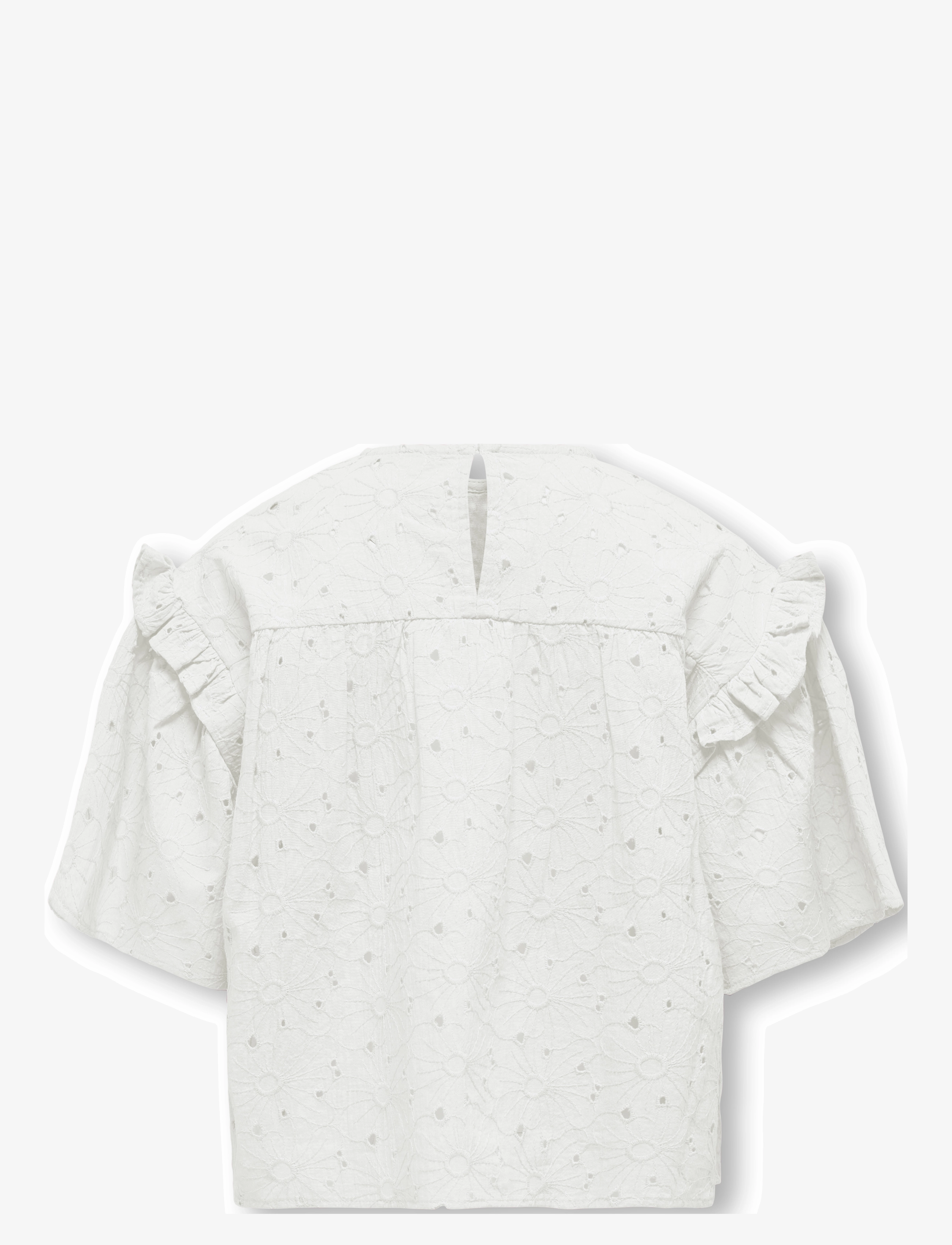 Kids Only - KOGDAISY S/S EMB ANGLAISE SHIRT WVN - bluser & tunikaer - cloud dancer - 2