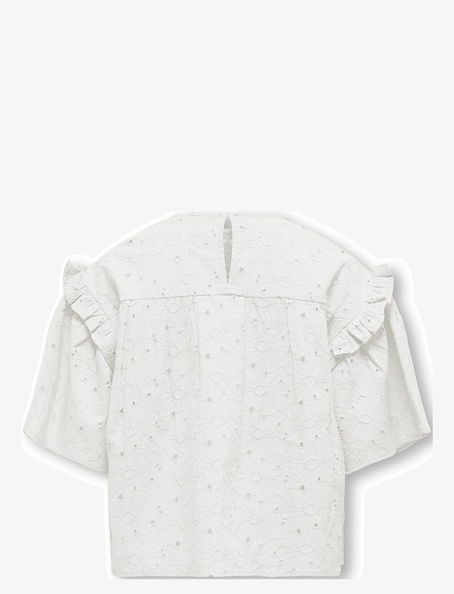Kids Only - KOGDAISY S/S EMB ANGLAISE SHIRT WVN - chemisiers & tuniques - cloud dancer - 2