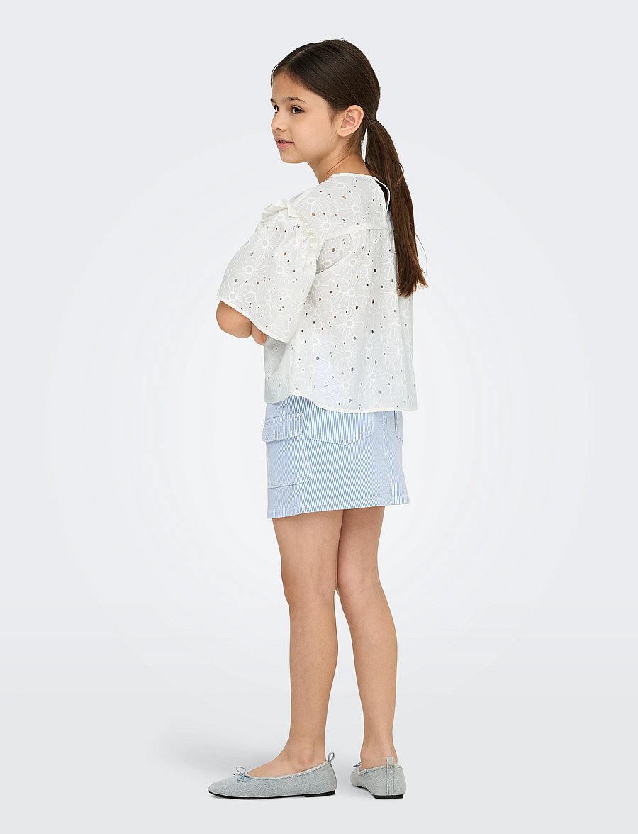 Kids Only - KOGDAISY S/S EMB ANGLAISE SHIRT WVN - chemisiers & tuniques - cloud dancer - 0