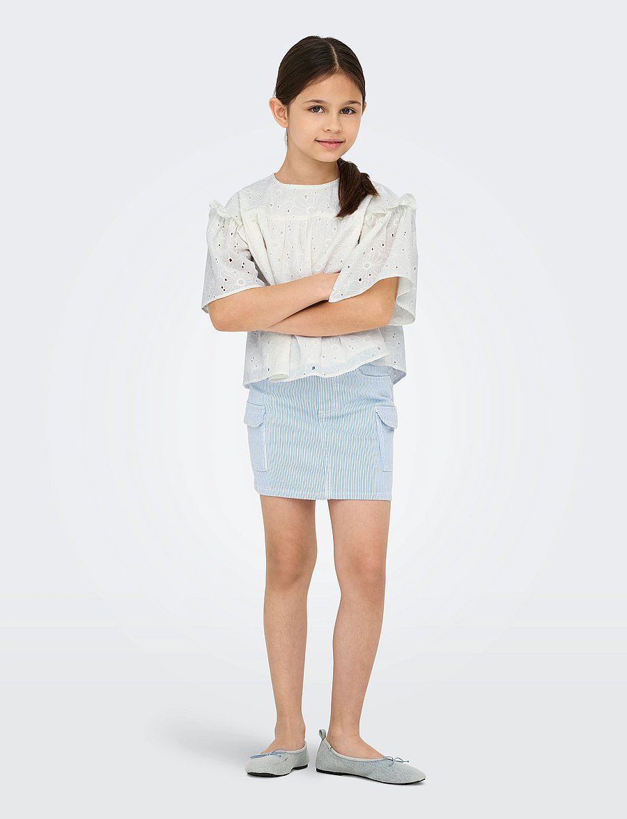 Kids Only - KOGDAISY S/S EMB ANGLAISE SHIRT WVN - chemisiers & tuniques - cloud dancer - 4