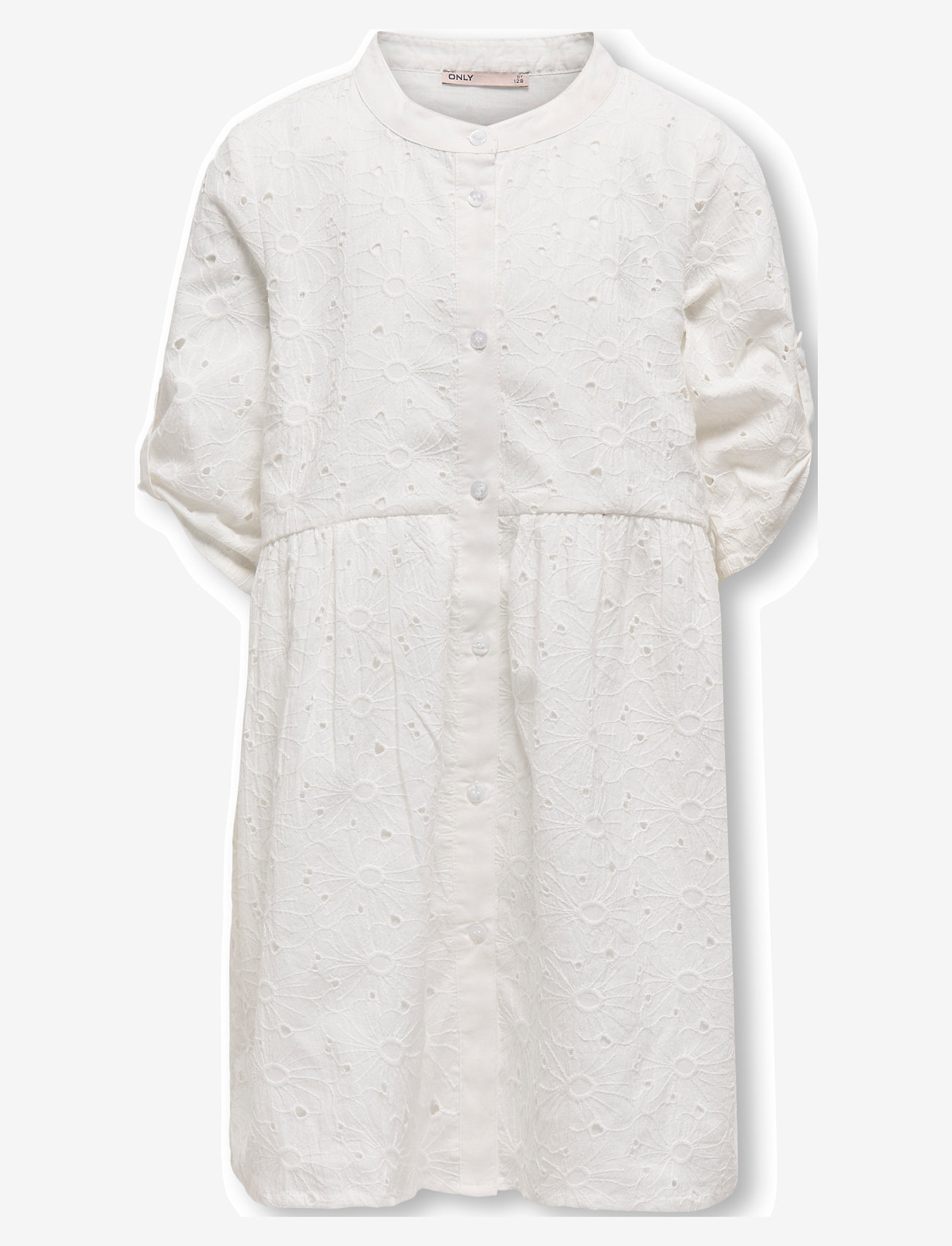 Kids Only - KOGDAISY 2/4 EMB ANGLAISE DRESS WVN - short-sleeved casual dresses - cloud dancer - 0