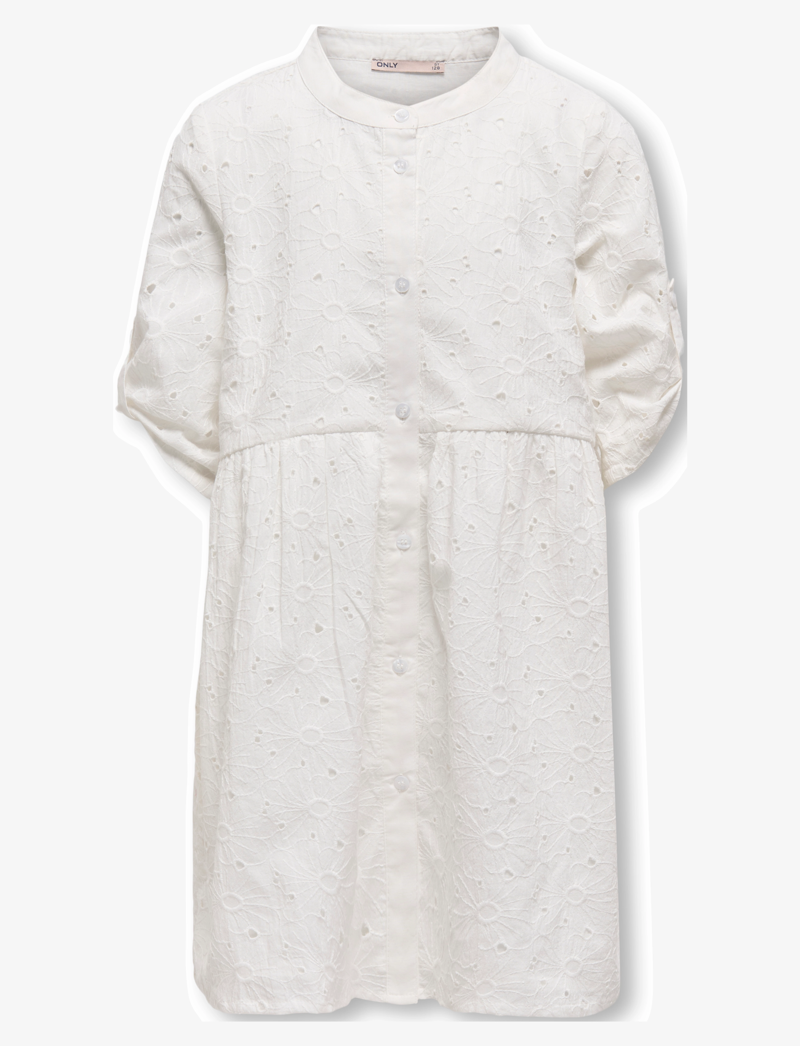 Kids Only KOGDAISY 2/4 EMB ANGLAISE DRESS WVN - Last chance - CLOUD DANCER / white