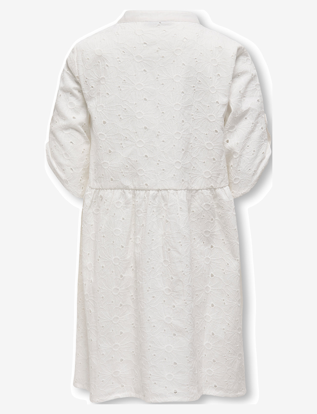 Kids Only - KOGDAISY 2/4 EMB ANGLAISE DRESS WVN - short-sleeved casual dresses - cloud dancer - 1