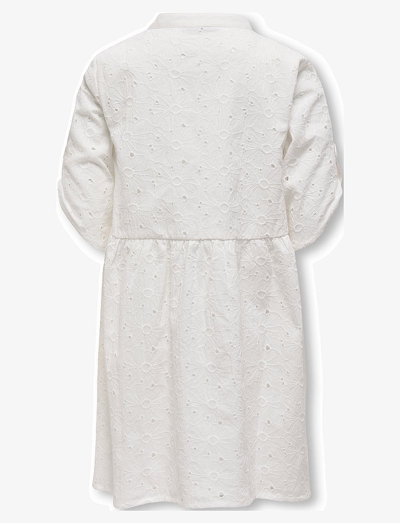 Kids Only - KOGDAISY 2/4 EMB ANGLAISE DRESS WVN - short-sleeved casual dresses - cloud dancer - 1