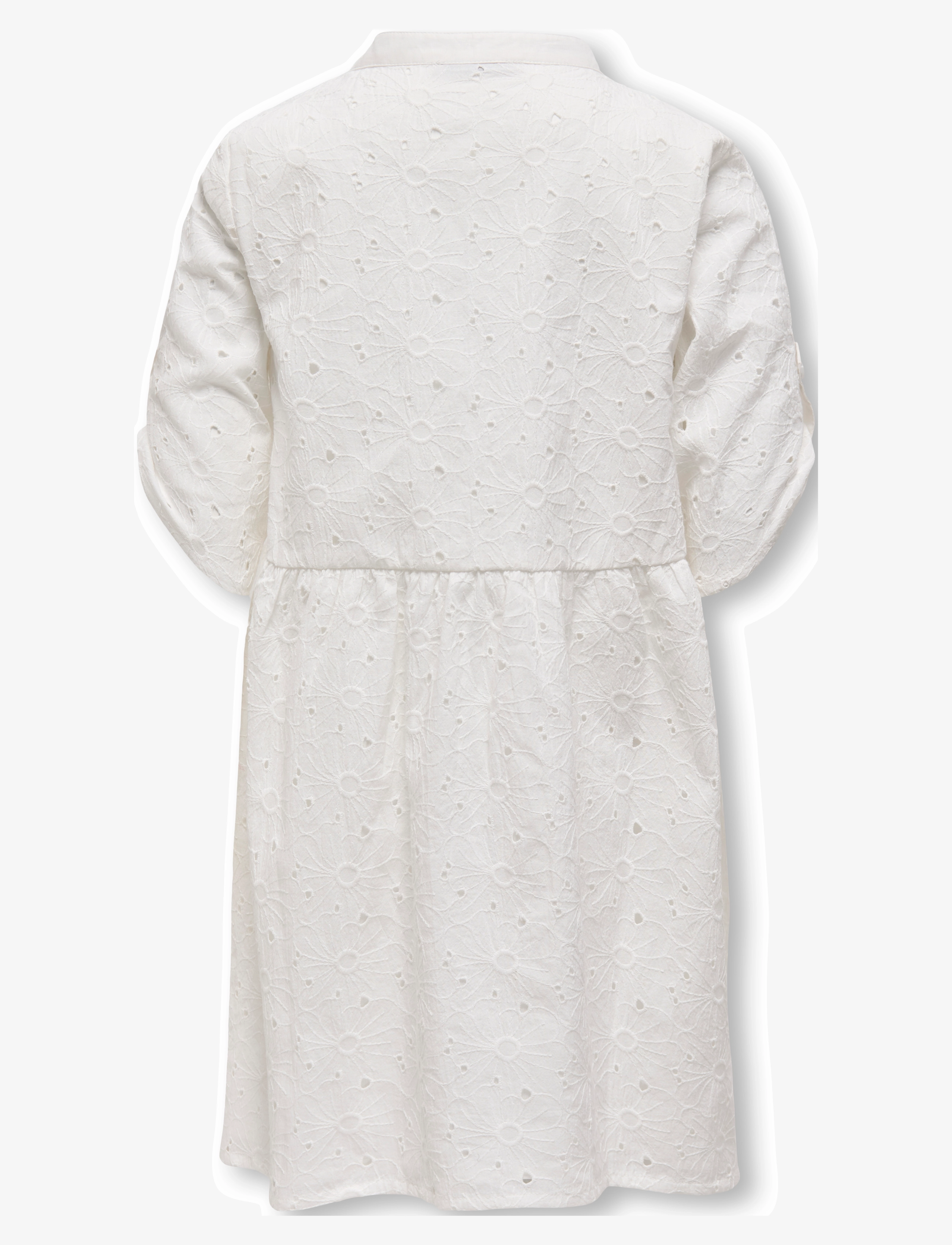 Kids Only - KOGDAISY 2/4 EMB ANGLAISE DRESS WVN - kurzärmelige freizeitkleider - cloud dancer - 1