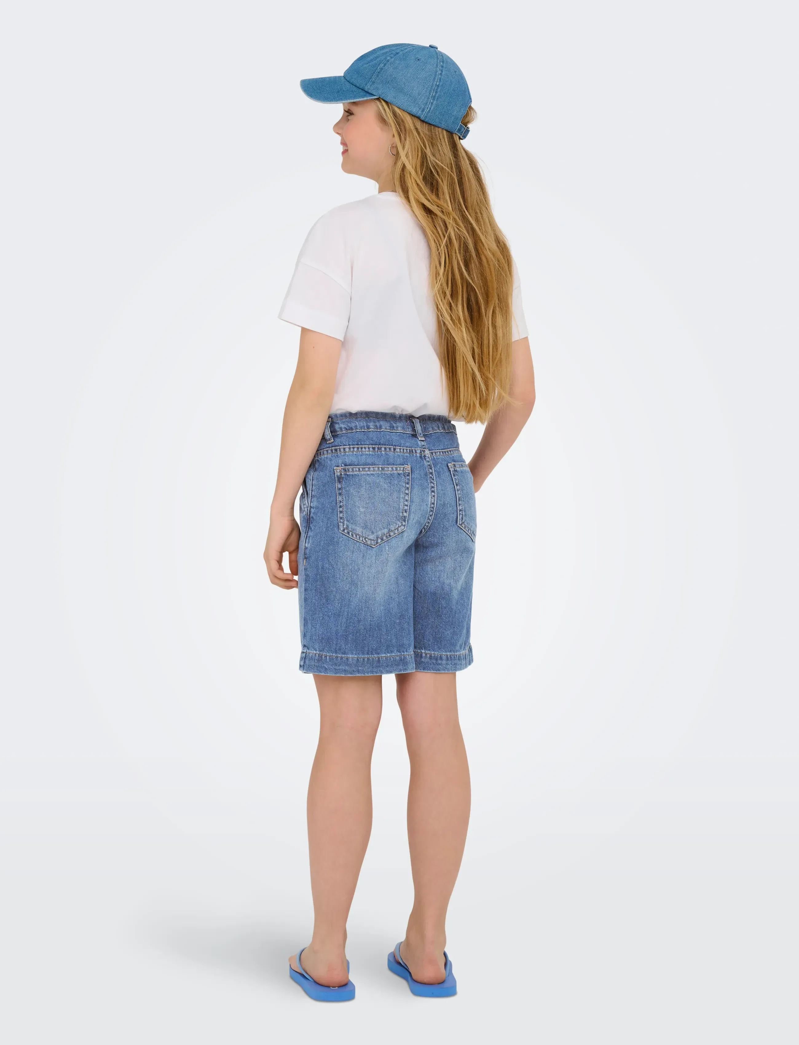 Kids Only - KOGCOMET WIDE LONG SHORTS DNM DIA NOOS - jeansowe szorty - light blue denim - 3