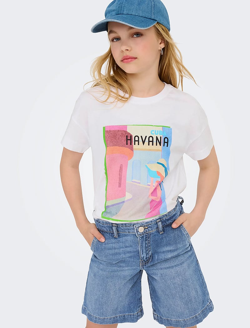 Kids Only - KOGCOMET WIDE LONG SHORTS DNM DIA NOOS - short en jeans - light blue denim - 4