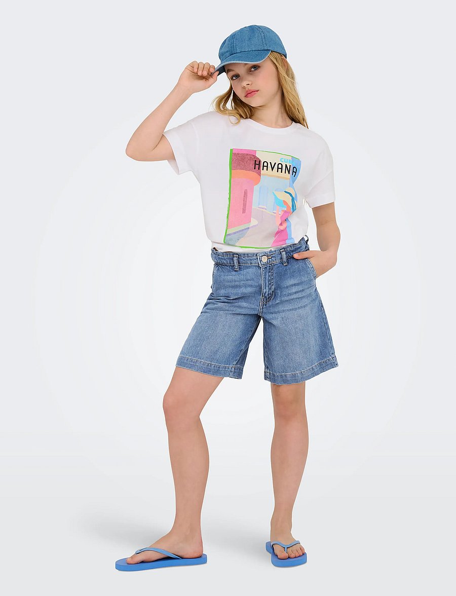 Kids Only - KOGCOMET WIDE LONG SHORTS DNM DIA NOOS - short en jeans - light blue denim - 5