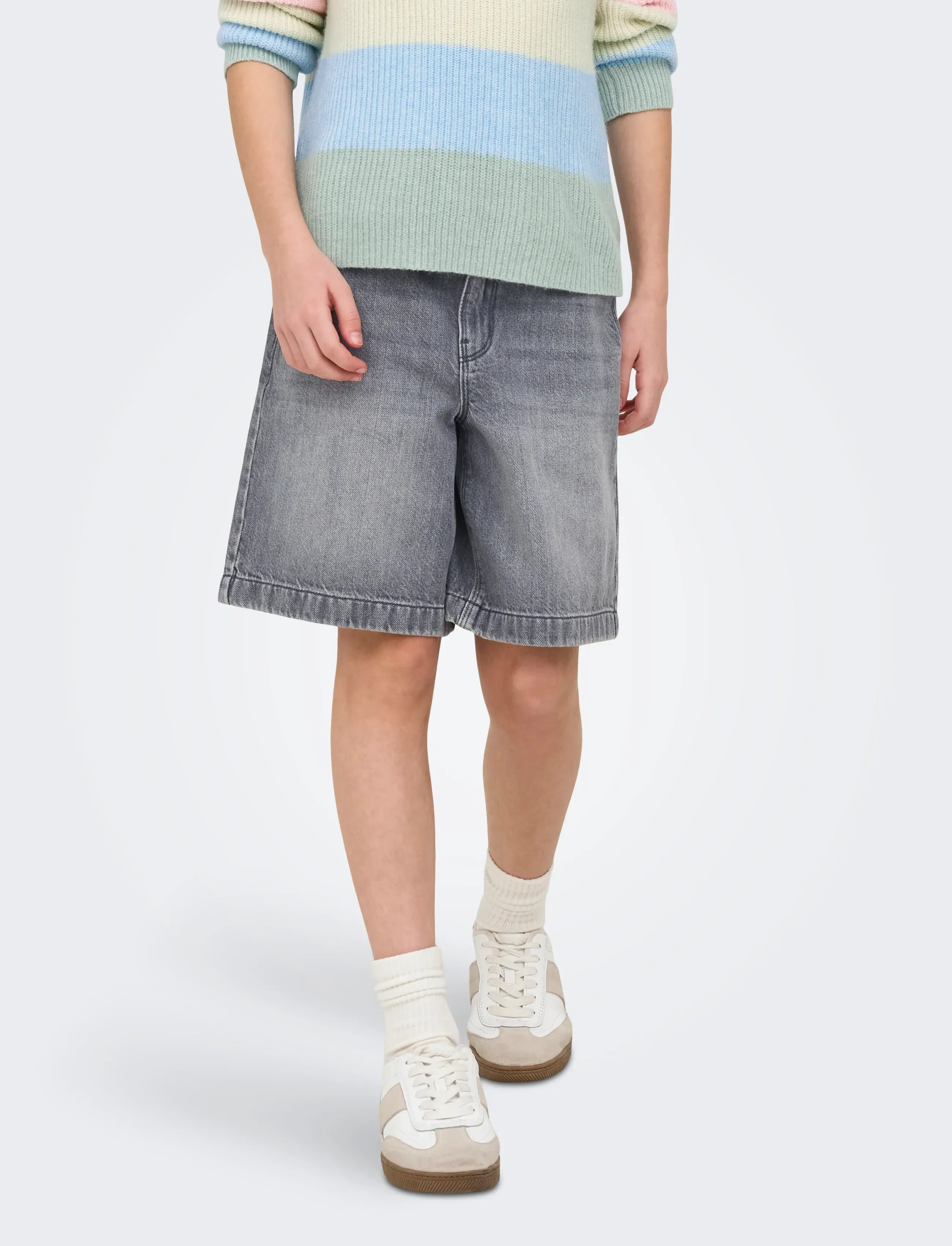 Kids Only KOGCOMET WIDE LONG SHORTS DNM DIA NOOS - Jeansshorts - MEDIUM GREY DENIM / grey