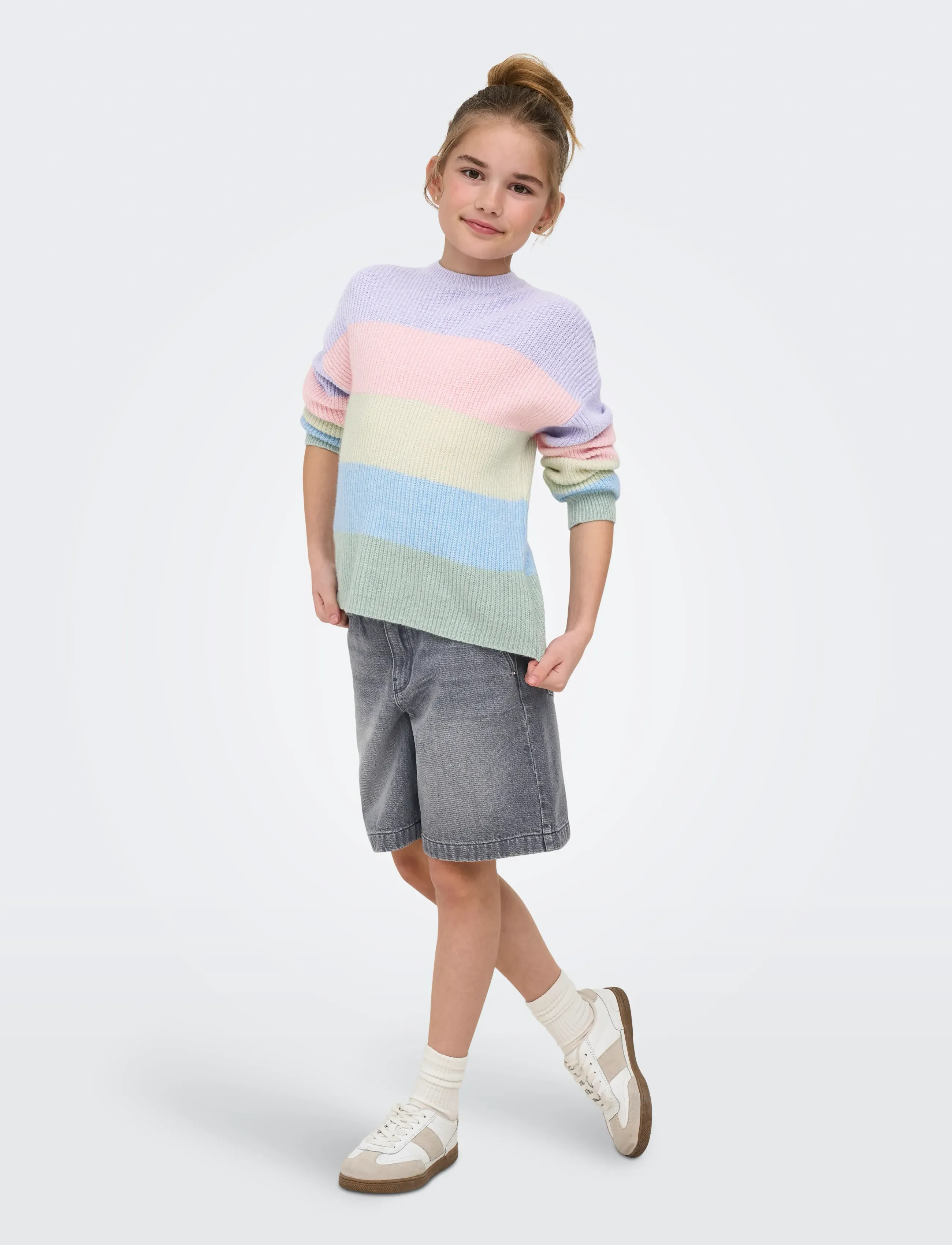 Kids Only - KOGCOMET WIDE LONG SHORTS DNM DIA NOOS - denimshorts - medium grey denim - 4