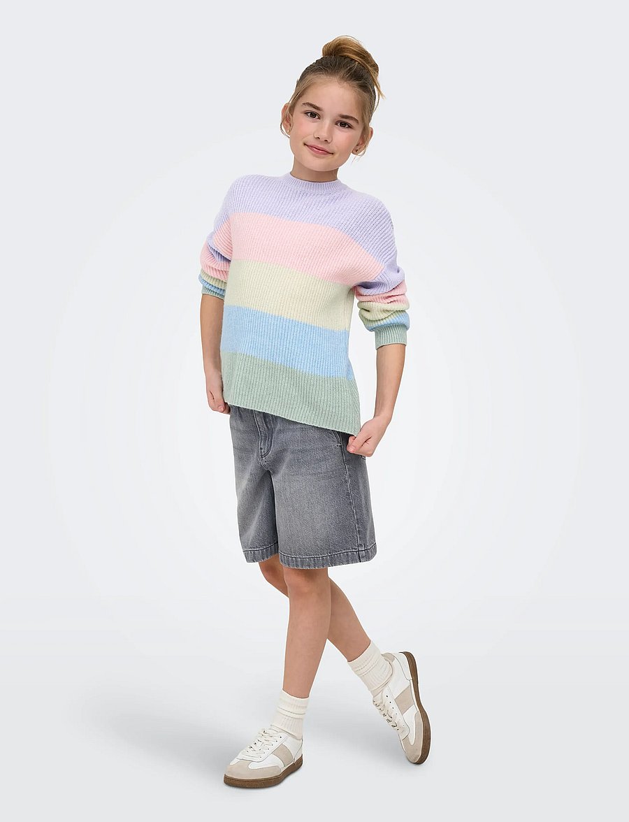 Kids Only - KOGCOMET WIDE LONG SHORTS DNM DIA NOOS - jeansshorts - medium grey denim - 4