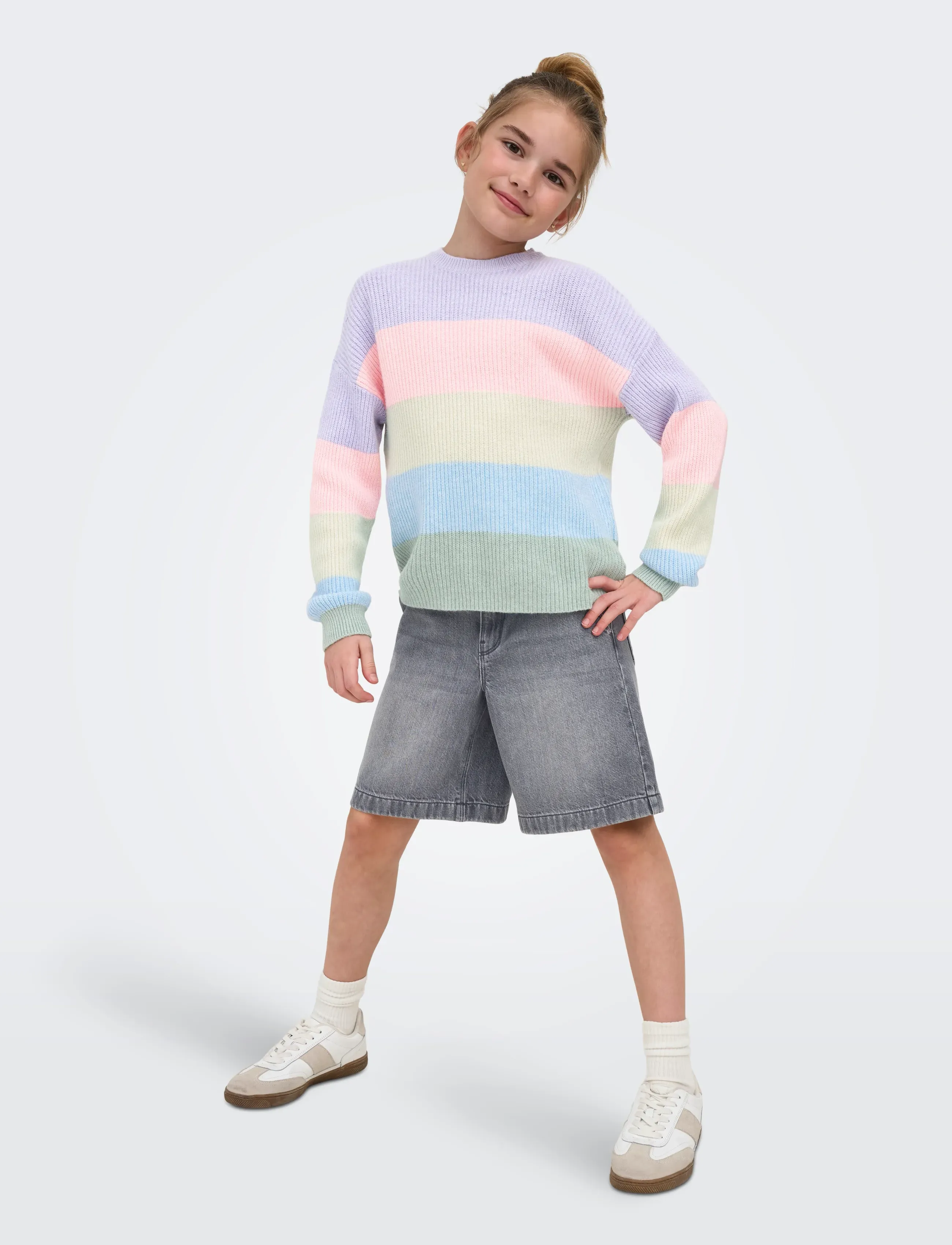 Kids Only - KOGCOMET WIDE LONG SHORTS DNM DIA NOOS - denimshorts - medium grey denim - 5